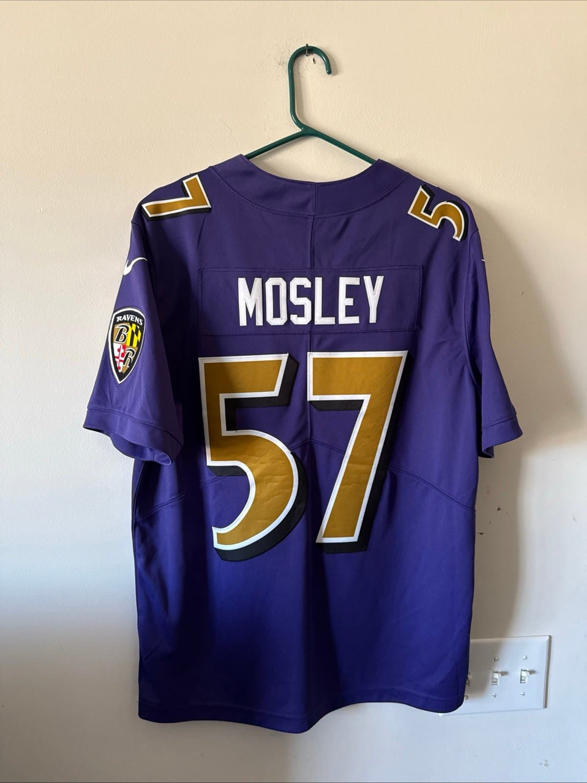 Men’s Nike CJ Mosley #57 Baltimore Ravens Color Rush Vapor Lmtd Jersey Sz L RARE - Thumbnail 6