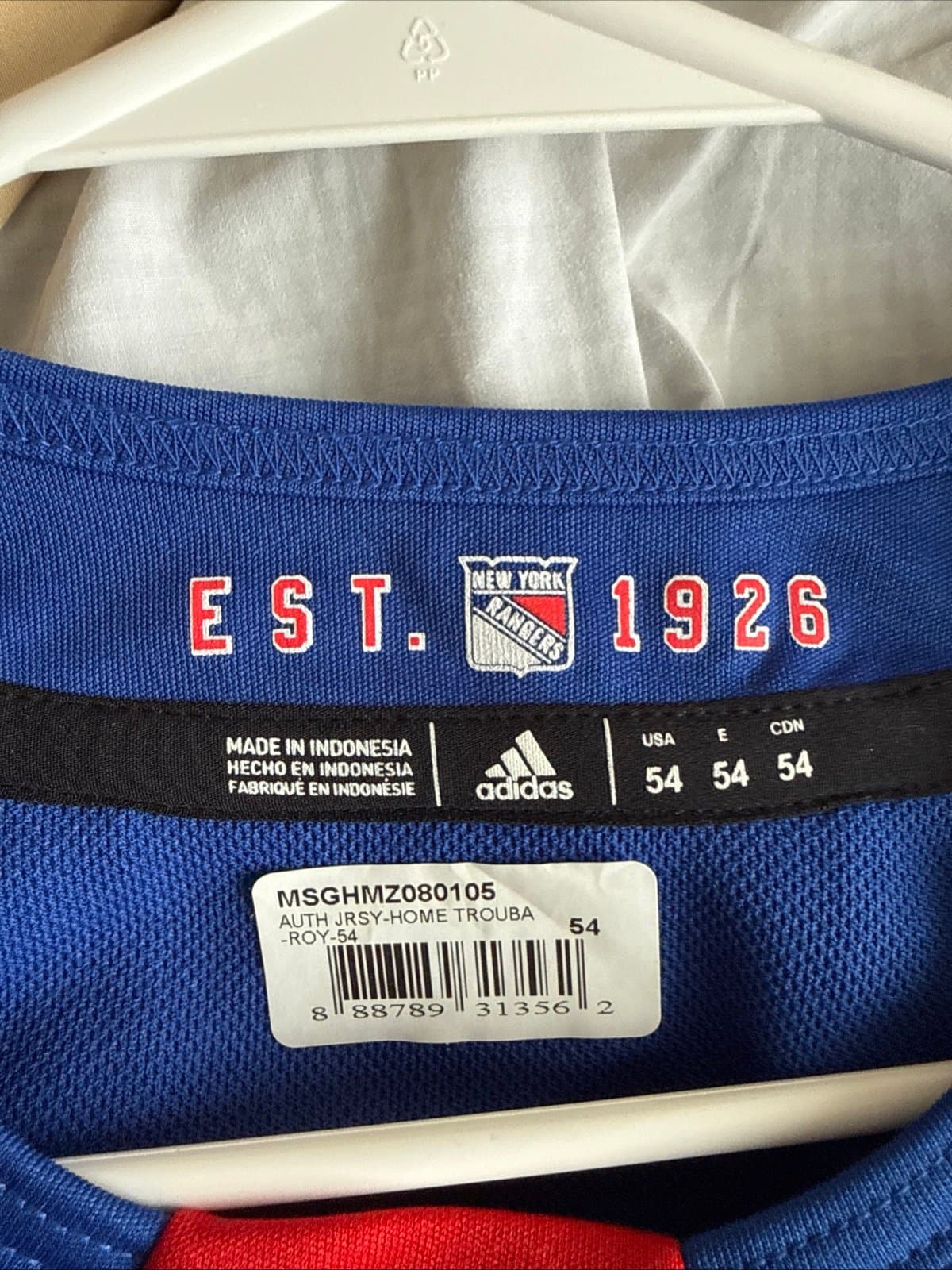 Men’s Adidas Jacob Trouba #8 NY Rangers Authentic A Patch Jersey Sz 54 NWT RARE - Thumbnail 3
