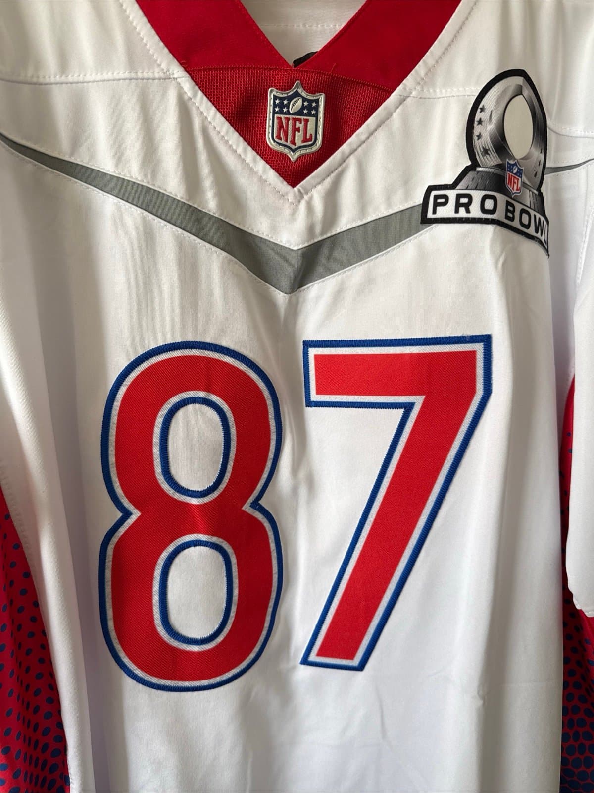 Men’s Nike Travis Kelce #87 Kansas City Chiefs 2022 Pro Bowl Jersey Sz L - RARE - Thumbnail 2