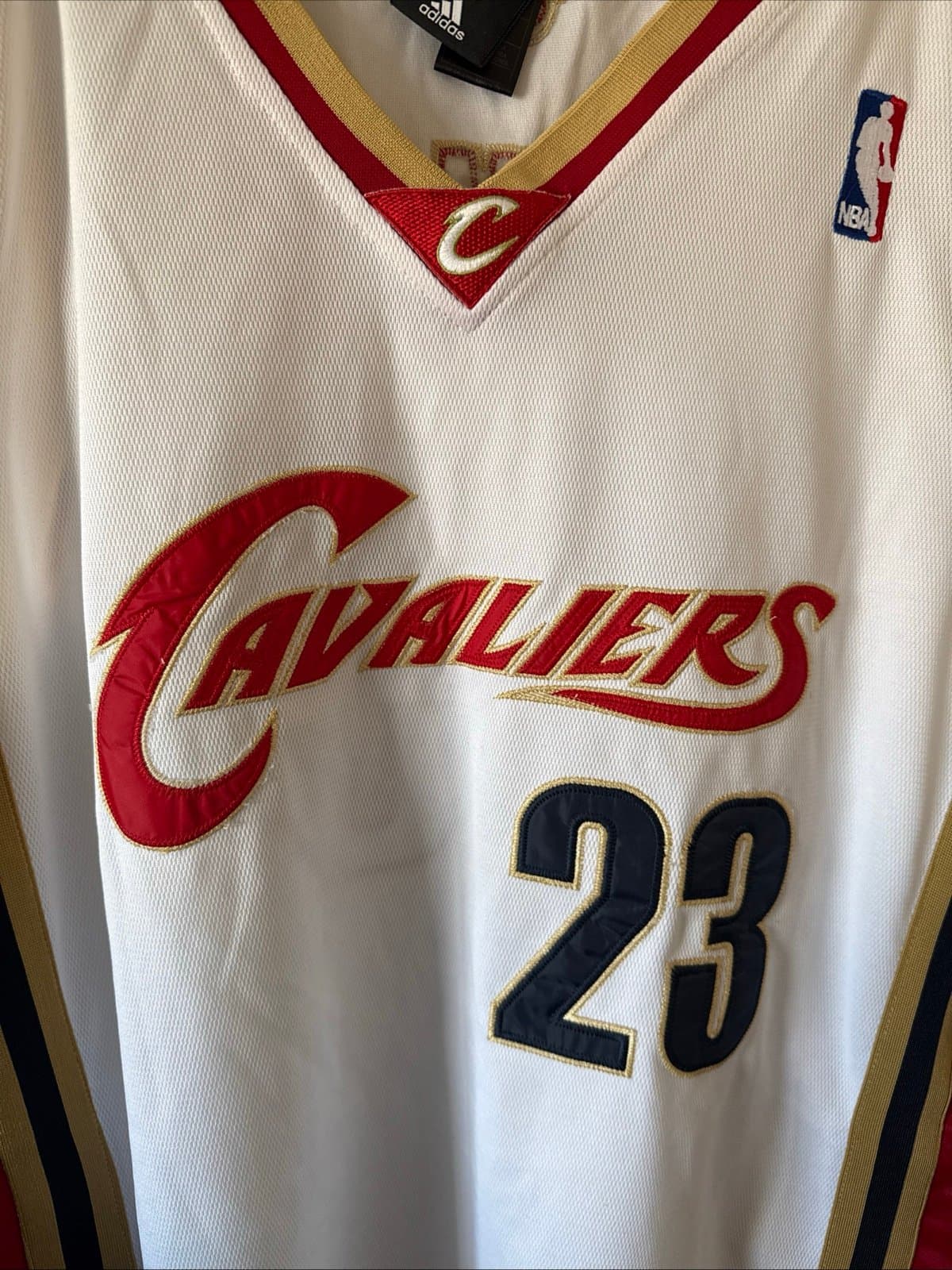 Men’s Adidas Lebron James #23 Cleveland Cavaliers Swingman Jersey Sz 54 - White - Thumbnail 2