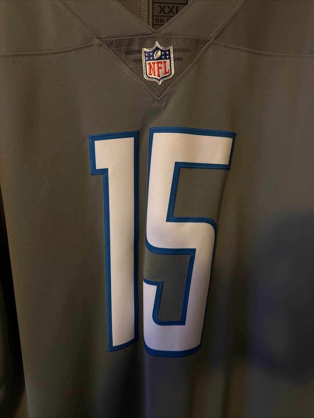 Men’s Nike Golden Tate #15 Detroit Lions Vapor Lmtd Jersey Sz 2XL - Gray RARE - Thumbnail 2