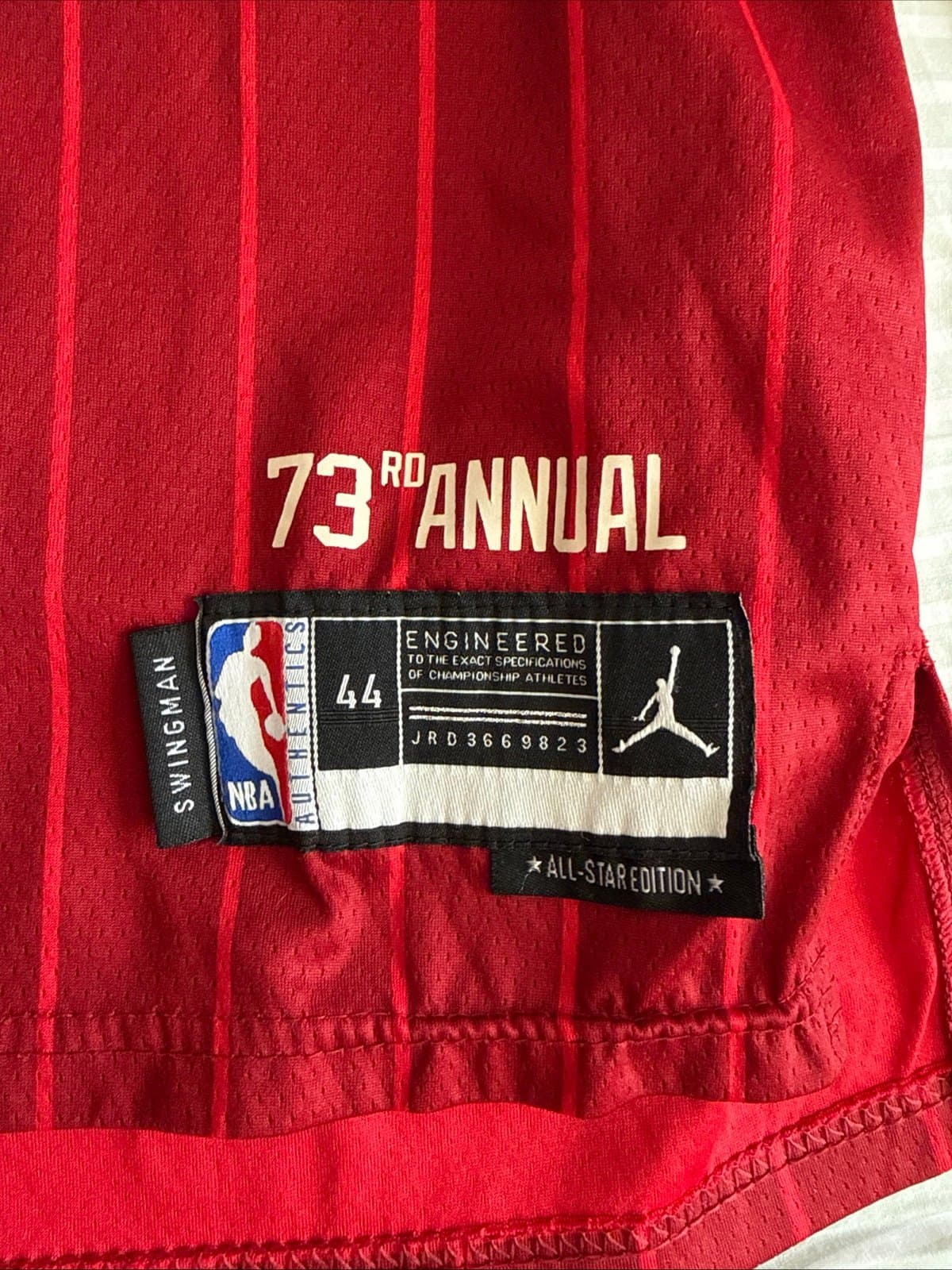 Men’s Jordan Steph Curry #30 2024 NBA All-Star Game Swingman Jersey Sz 44 - Red - Thumbnail 3