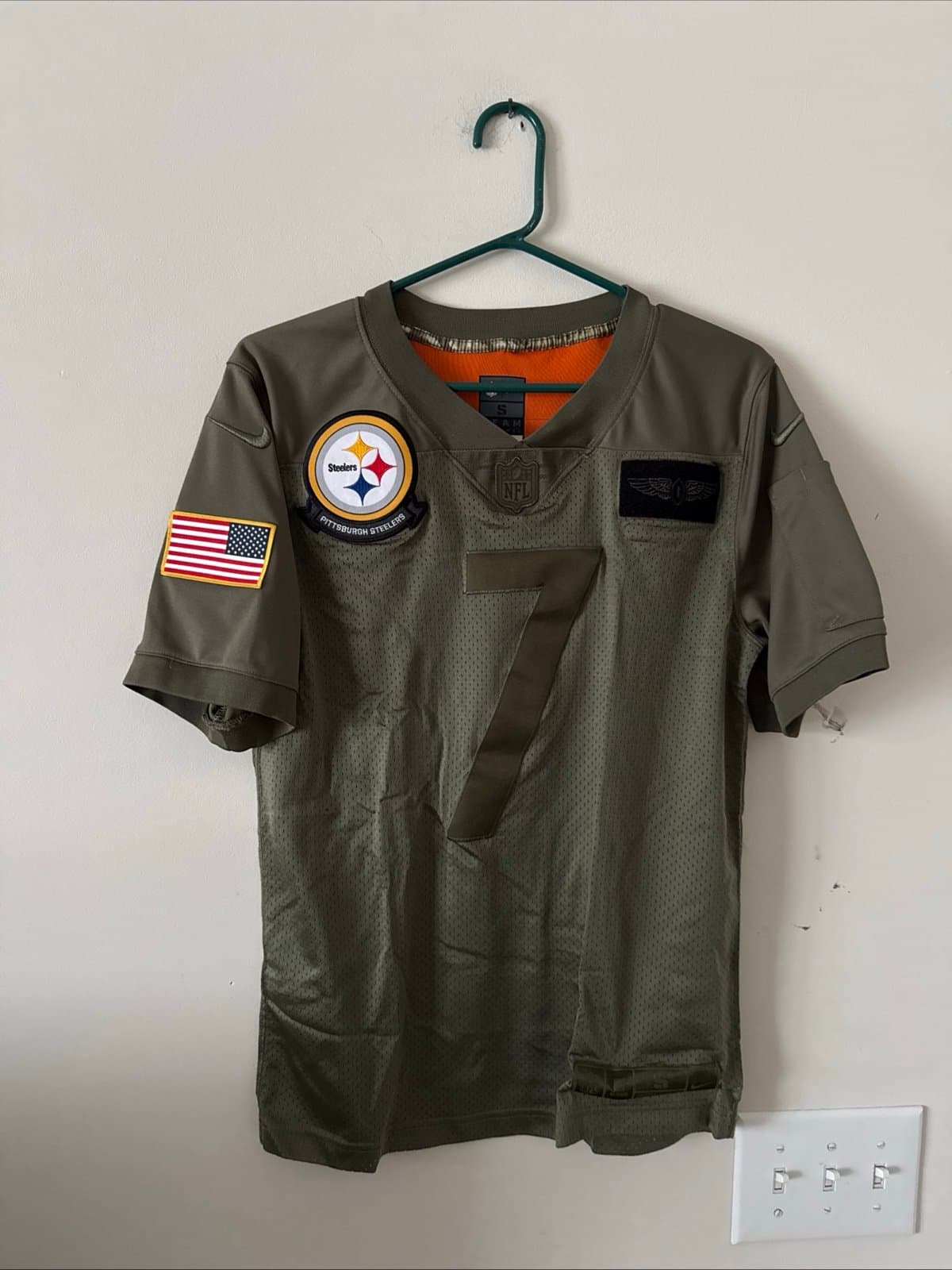 Men’s Nike Ben Roethlisberger #7 Steelers Salute to Service Lmtd Jersey Sz S - Image 1