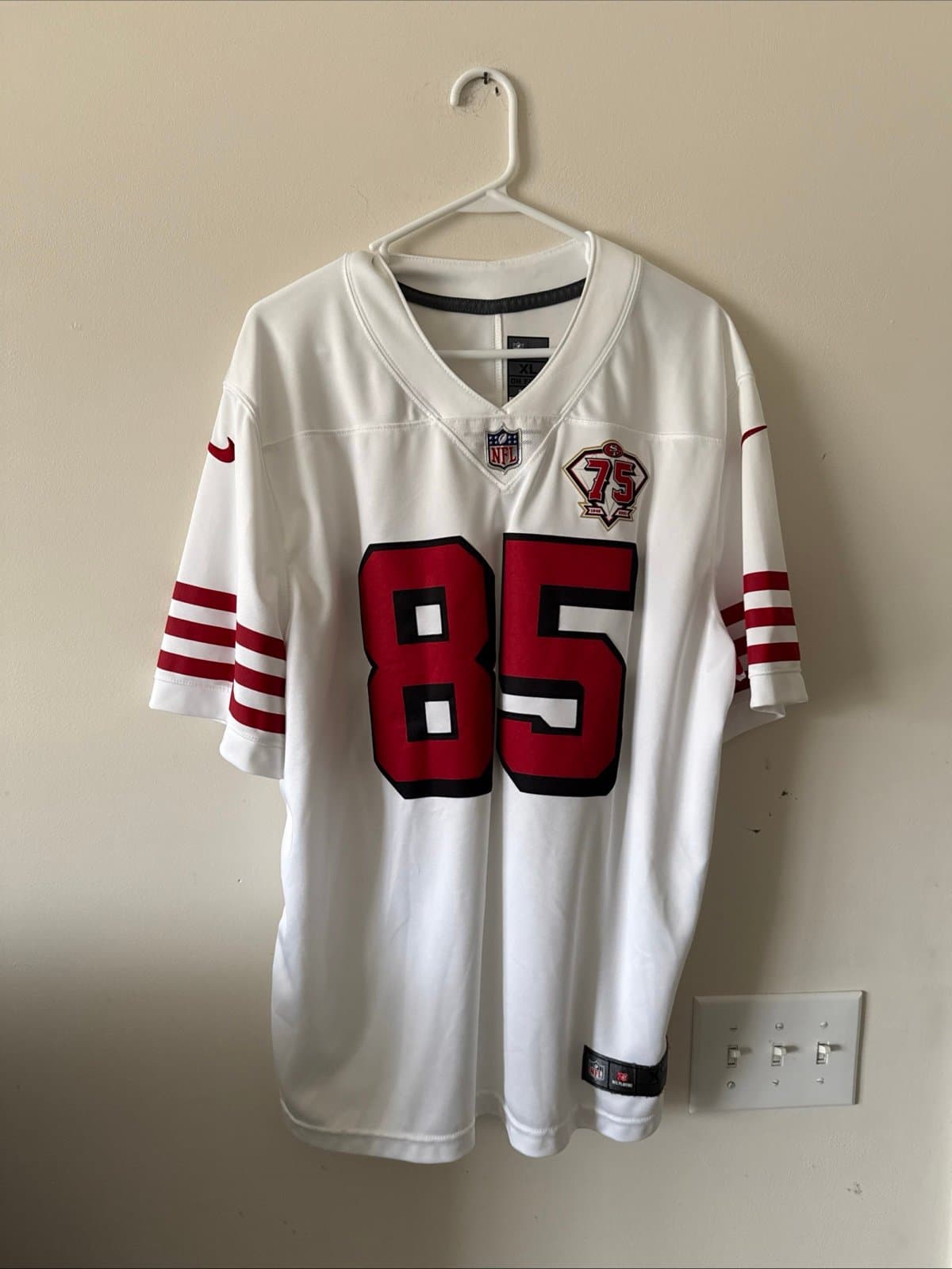 Men’s Nike George Kittle SF 49ers Vapor Lmtd Jersey 75th Anniv Patch Sz XL RARE - Image 1