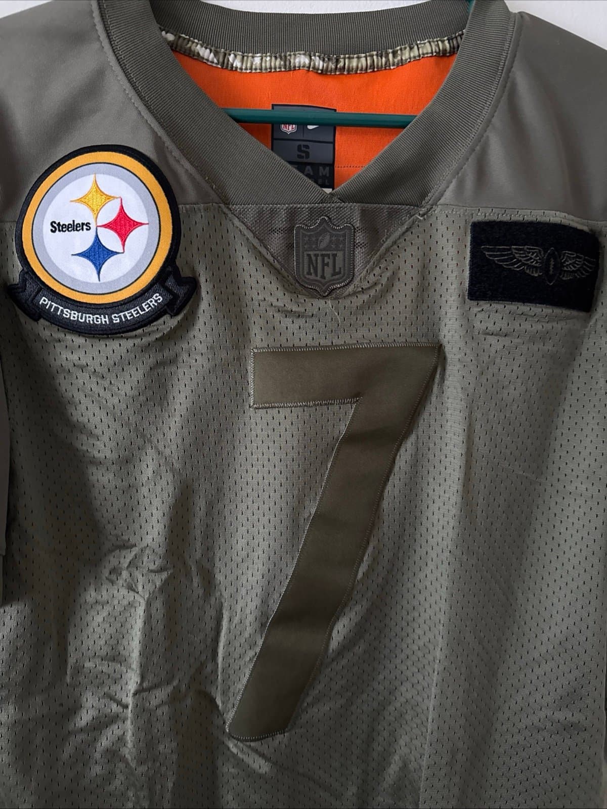 Men’s Nike Ben Roethlisberger #7 Steelers Salute to Service Lmtd Jersey Sz S - Thumbnail 2