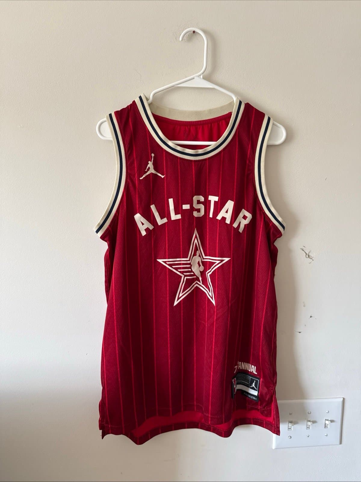 Men’s Jordan Steph Curry #30 2024 NBA All-Star Game Swingman Jersey Sz 44 - Red - Image 1
