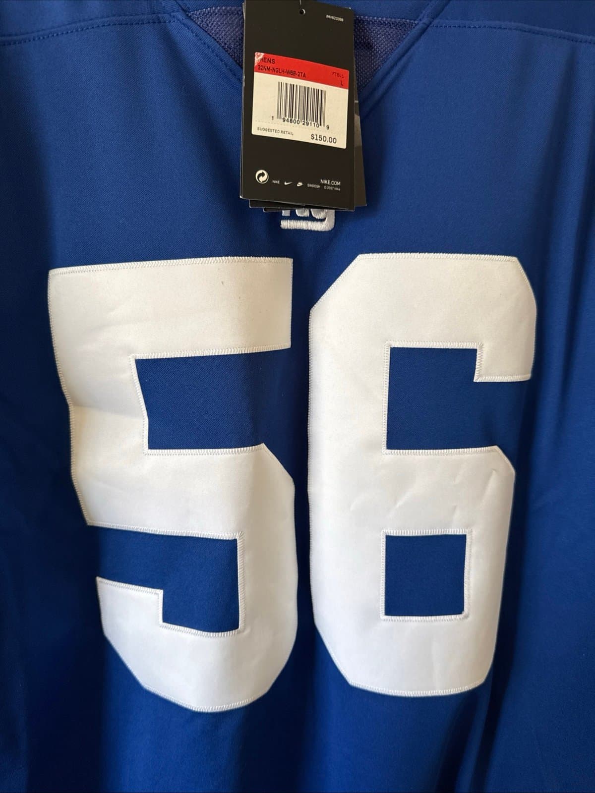 Men’s Nike Lawrence Taylor #56 New York Giants Vapor Lmtd Jersey Sz L - NWT RARE - Thumbnail 2