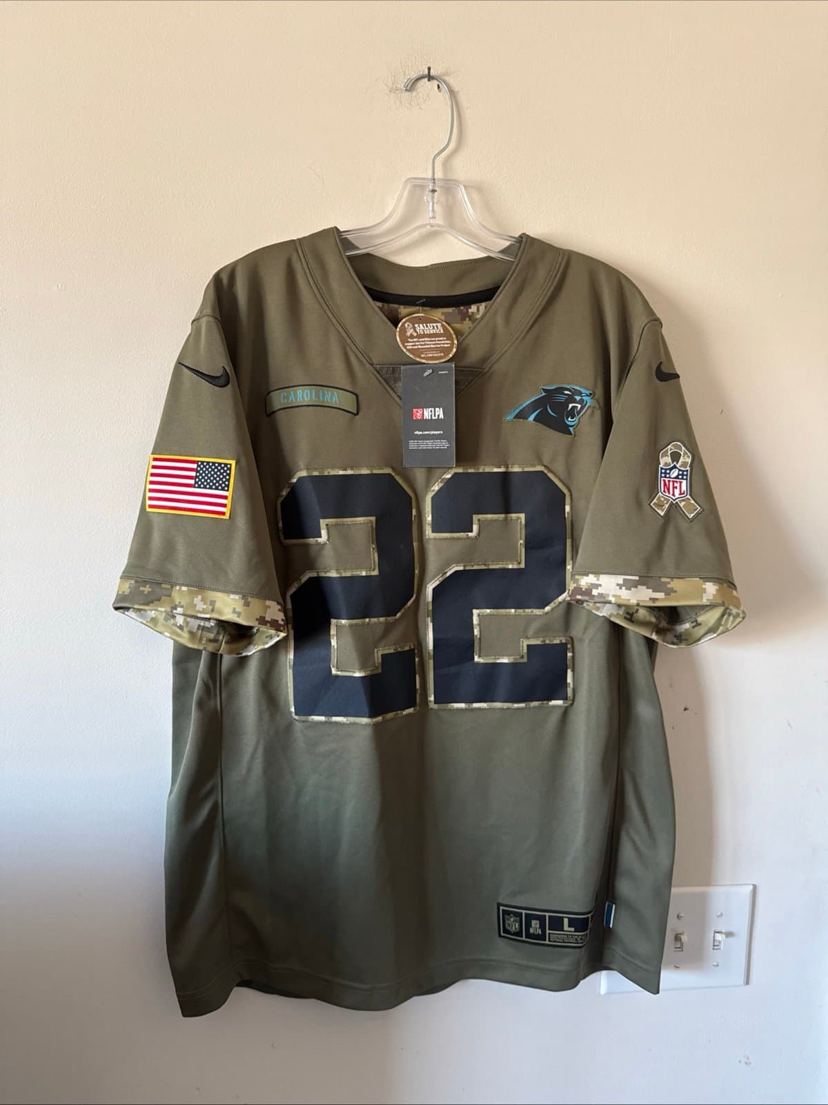 Men’s Nike Christian McCaffrey #22 Panthers Salute To Service Lmtd Jersey Sz L - Image 1
