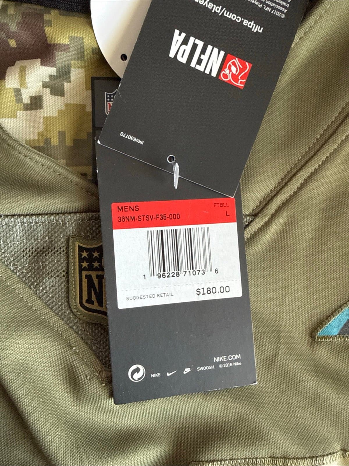 Men’s Nike Christian McCaffrey #22 Panthers Salute To Service Lmtd Jersey Sz L - Thumbnail 6