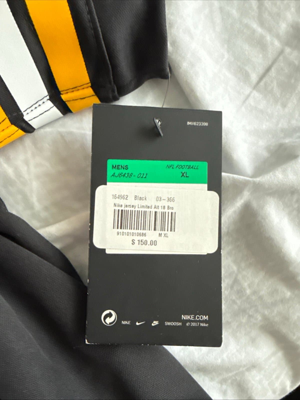 Men’s Nike Antonio Brown #84 Steelers Vapor Lmtd Alternate Jersey Sz XL - NWT - Thumbnail 6