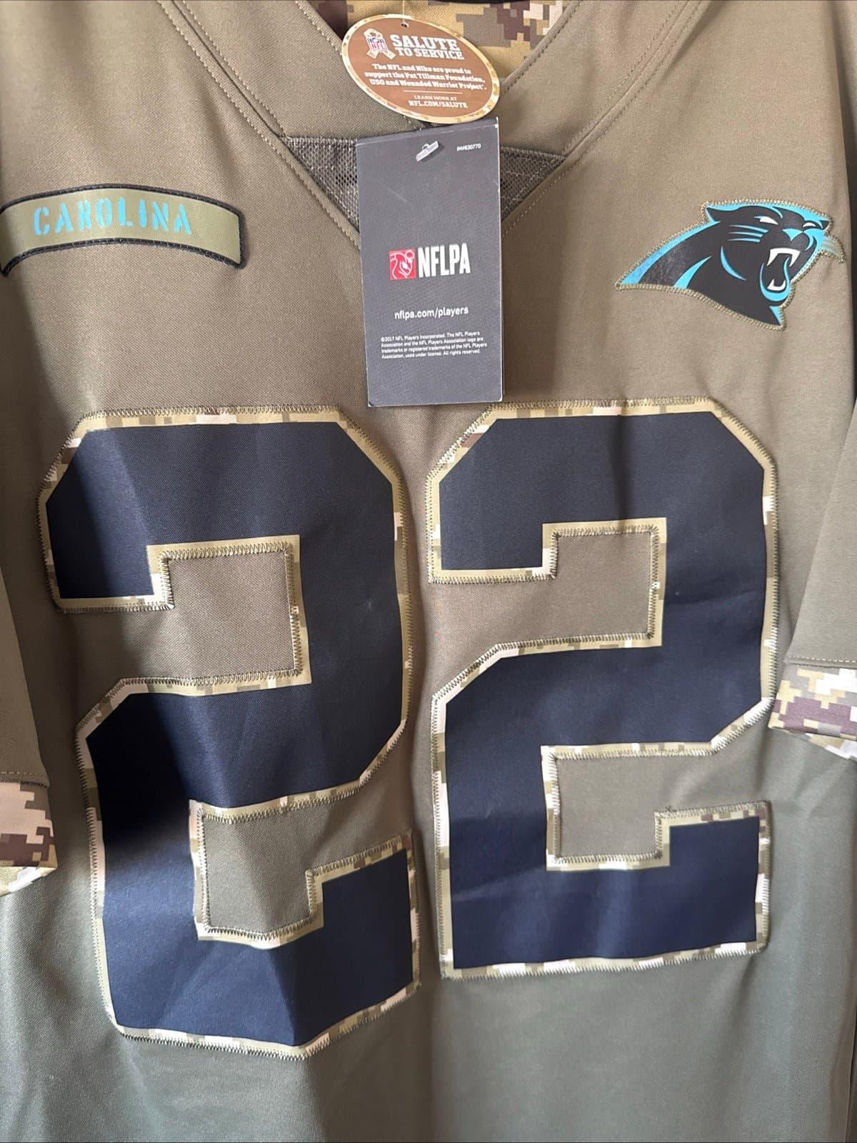 Men’s Nike Christian McCaffrey #22 Panthers Salute To Service Lmtd Jersey Sz L - Thumbnail 2