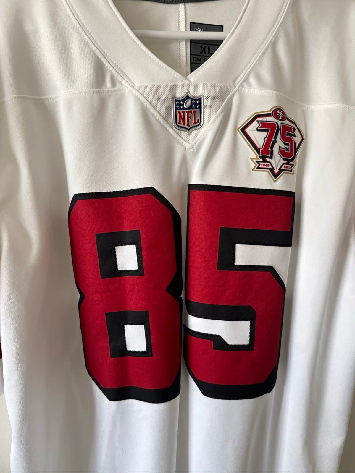 Men’s Nike George Kittle SF 49ers Vapor Lmtd Jersey 75th Anniv Patch Sz XL RARE - Thumbnail 2