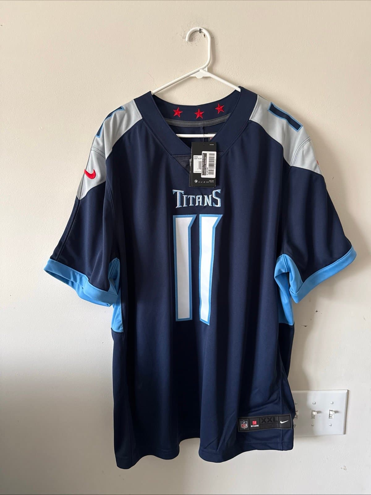 Men’s Nike AJ Brown #11 Tennessee Titans Vapor Lmtd Jersey Sz 2XL Blue NWT RARE - Image 1