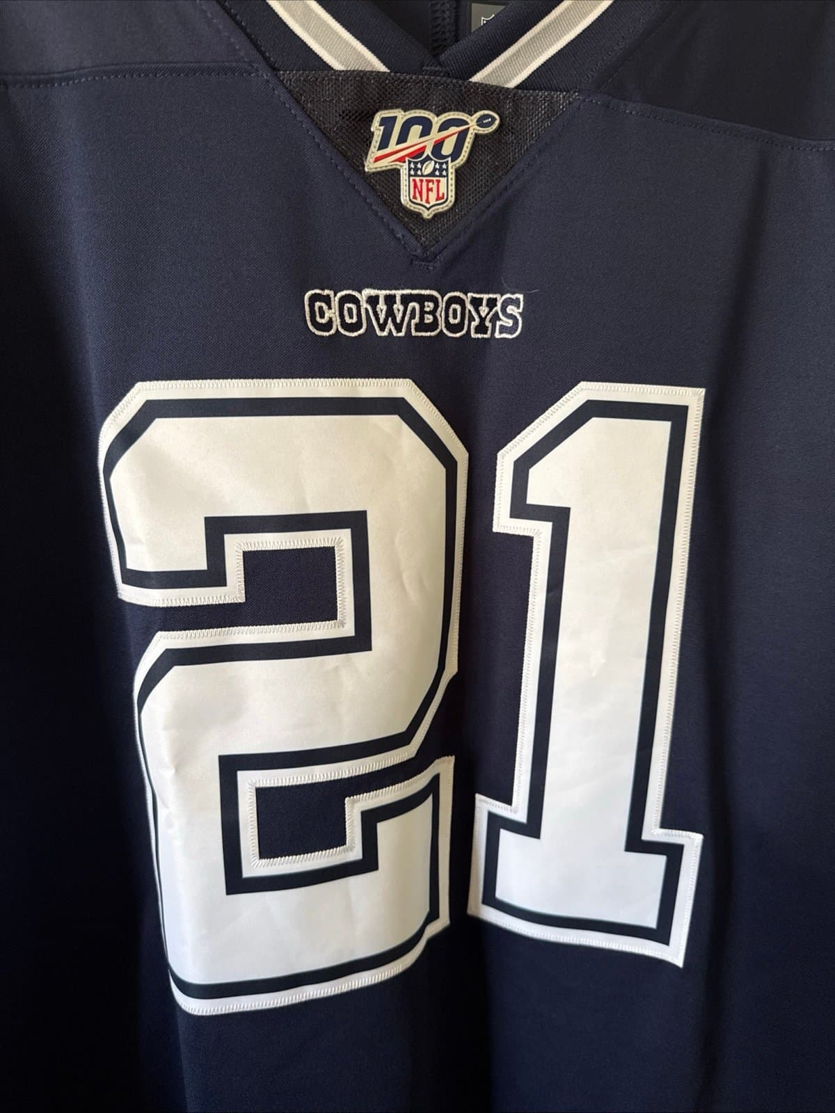 Men's Nike Ezekiel Elliott #21 Cowboys Vapor Lmtd 100 Seasons Jersey Sz XL RARE - Thumbnail 2
