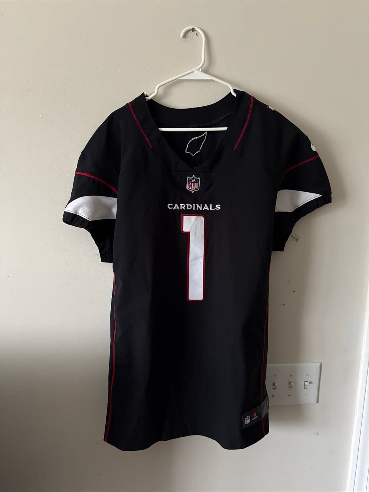 Men’s Nike Kyler Murray #1 Arizona Cardinals Vapor Elite Jersey Sz 48 - Black - Image 1