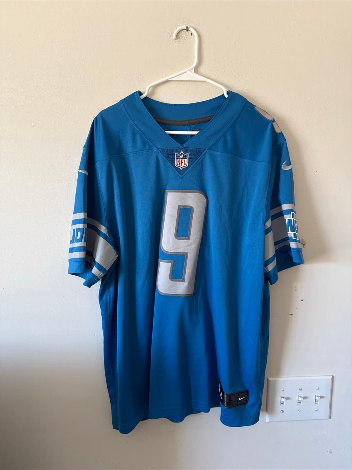 Men’s Nike Matthew Stafford #9 Detroit Lions Vapor Limited Jersey Sz L Blue RARE - Image 1