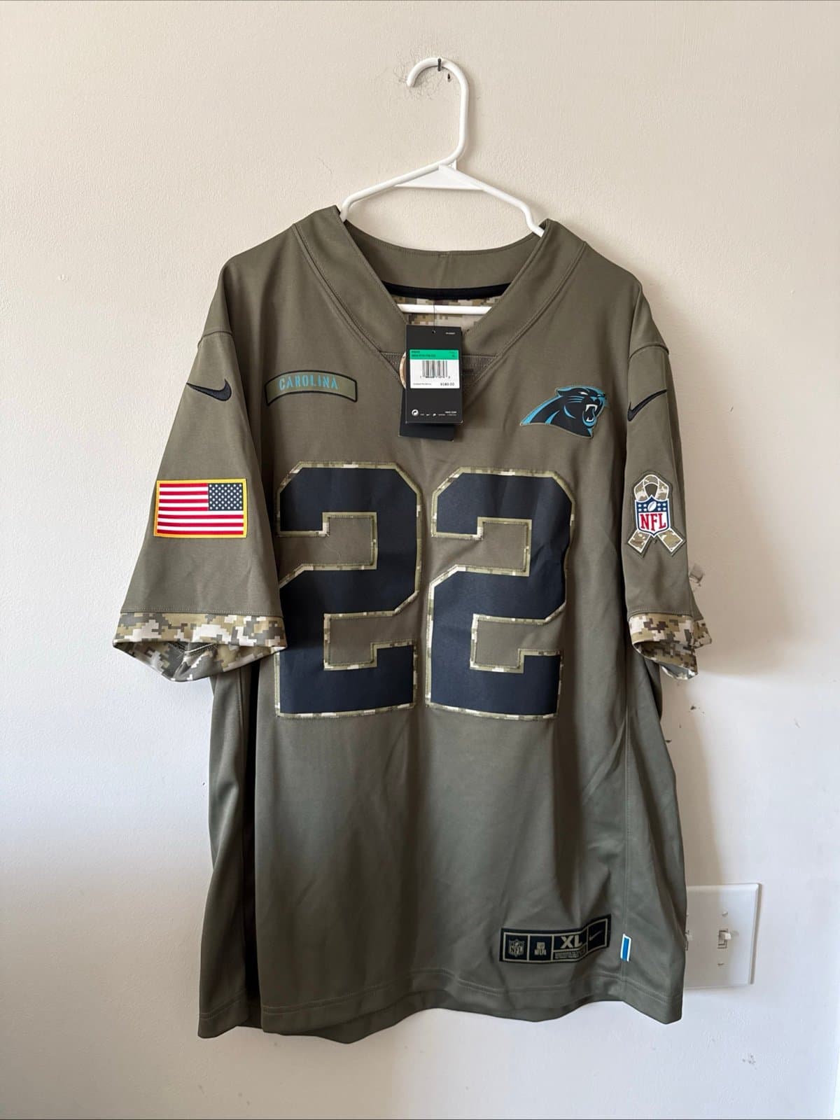 Men’s Nike Christian McCaffrey #22 Panthers Salute To Service Lmtd Jersey Sz XL - Image 1