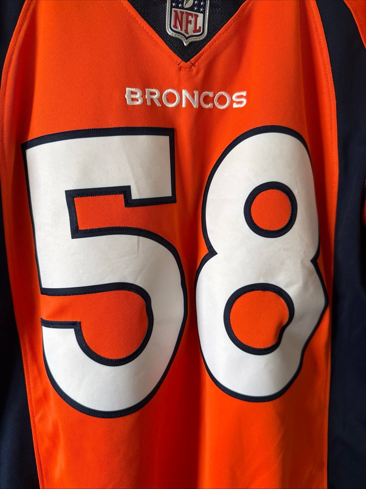 Men’s Nike Von Miller #58 Denver Broncos Vapor Limited Jersey Sz S - Orange RARE - Thumbnail 2