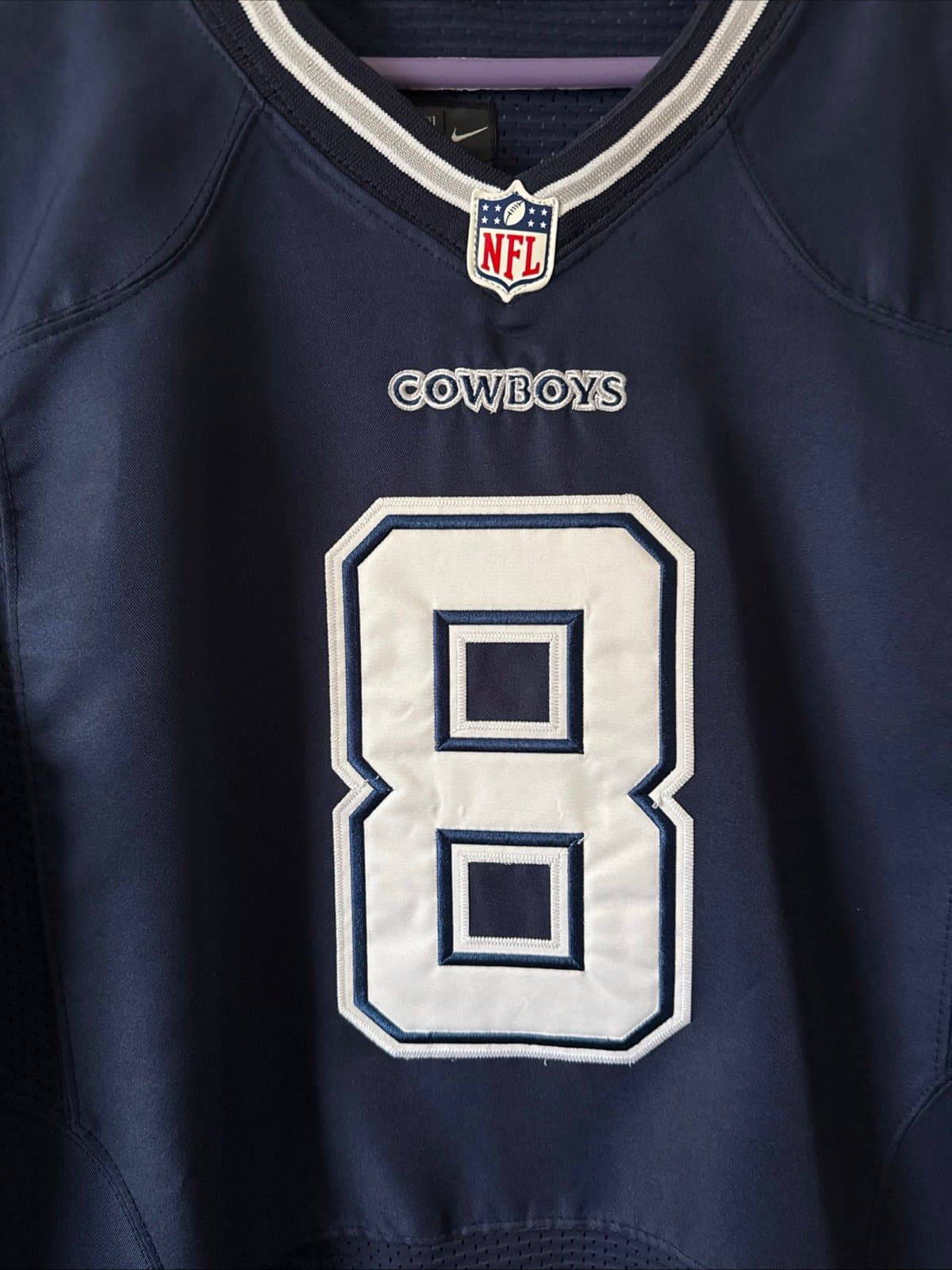 Men’s Nike Troy Aikman #8 Dallas Cowboys NFL Football Jersey Sz 40 - Blue RARE - Thumbnail 2
