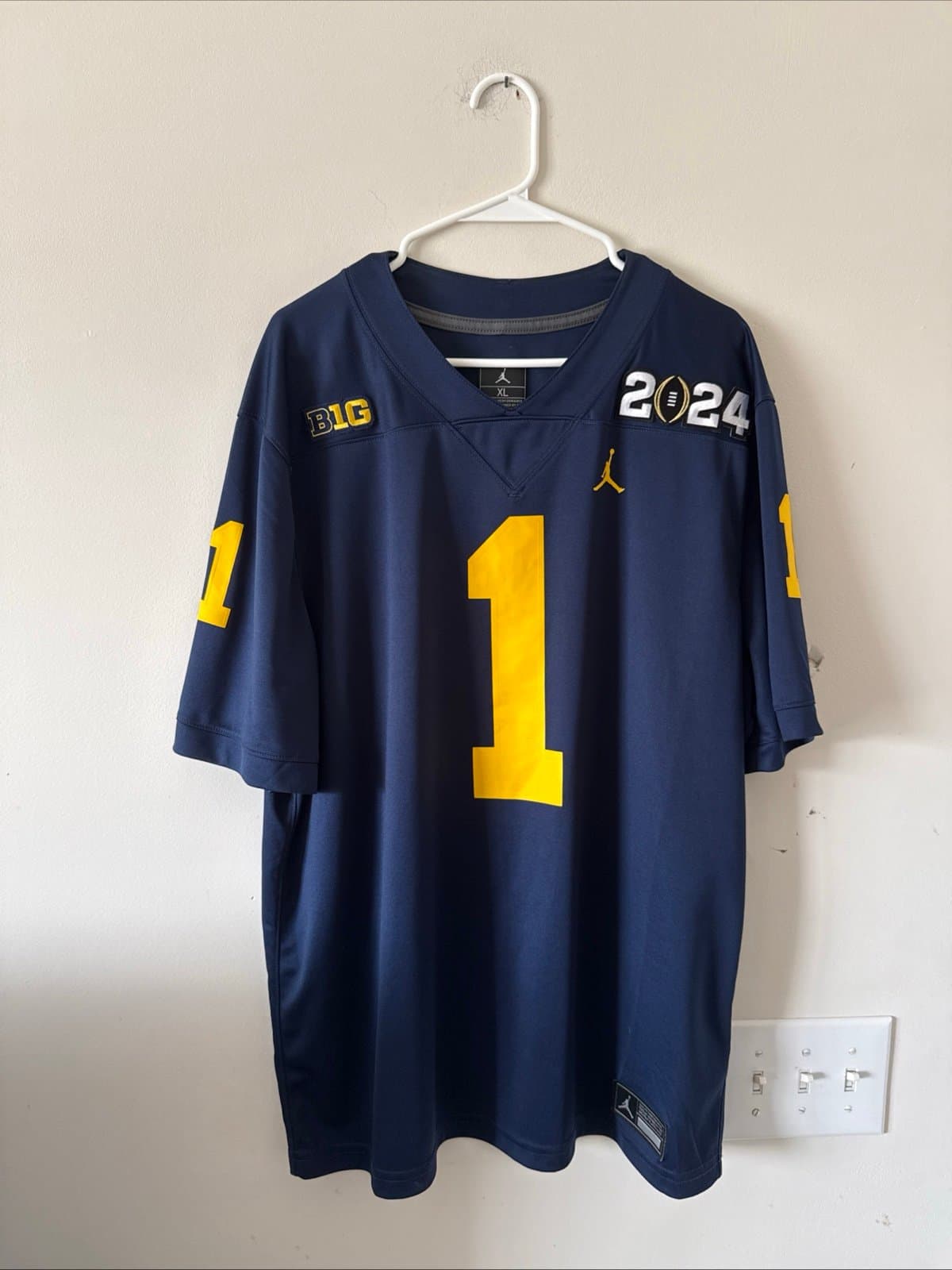 Men’s Jordan Michigan Wolverines #1 2024 Championship Jersey Sz XL - Blue RARE - Image 1