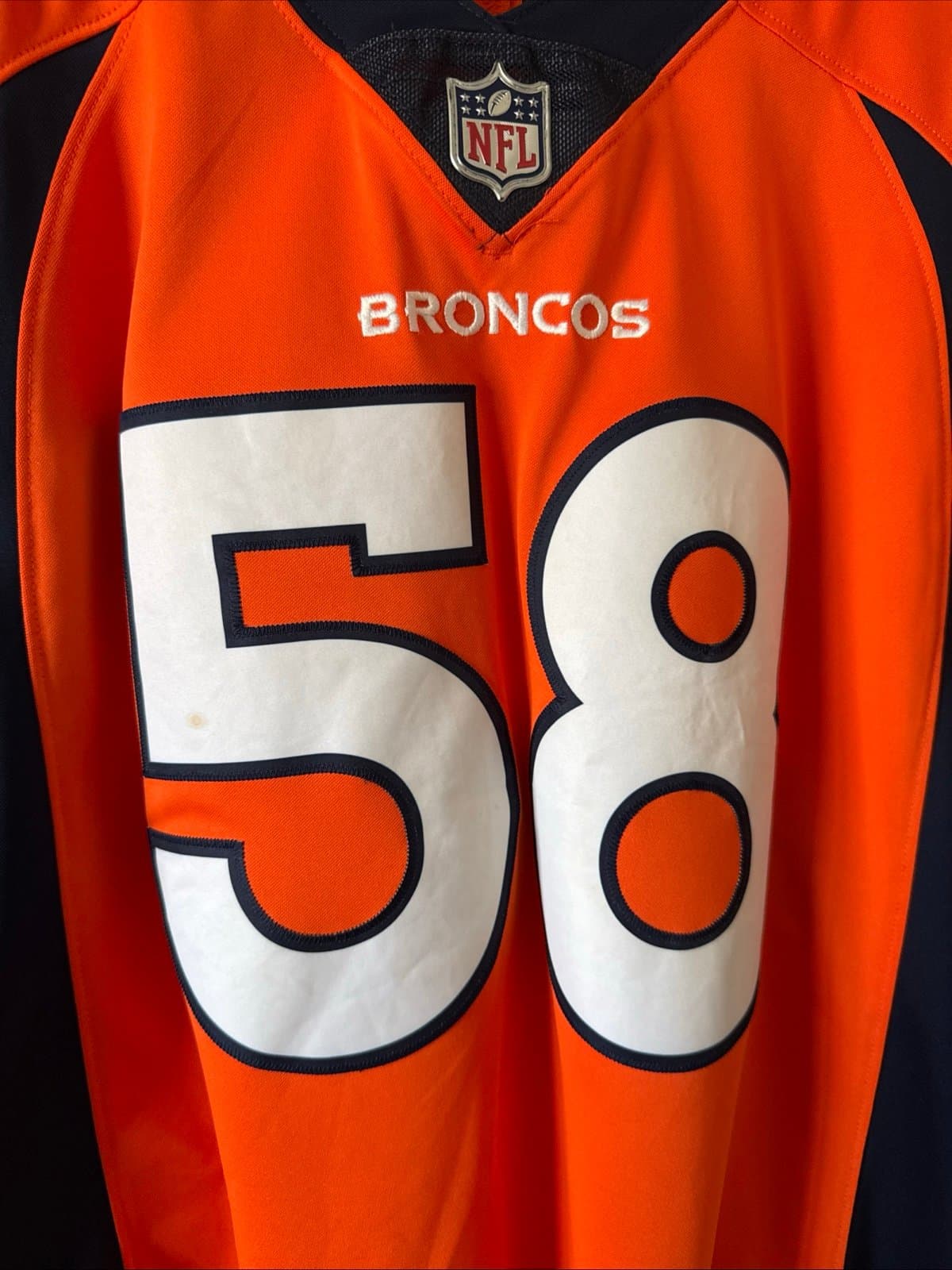 Men’s Nike Von Miller #58 Denver Broncos Vapor Limited Jersey Sz XL Orange RARE - Thumbnail 2