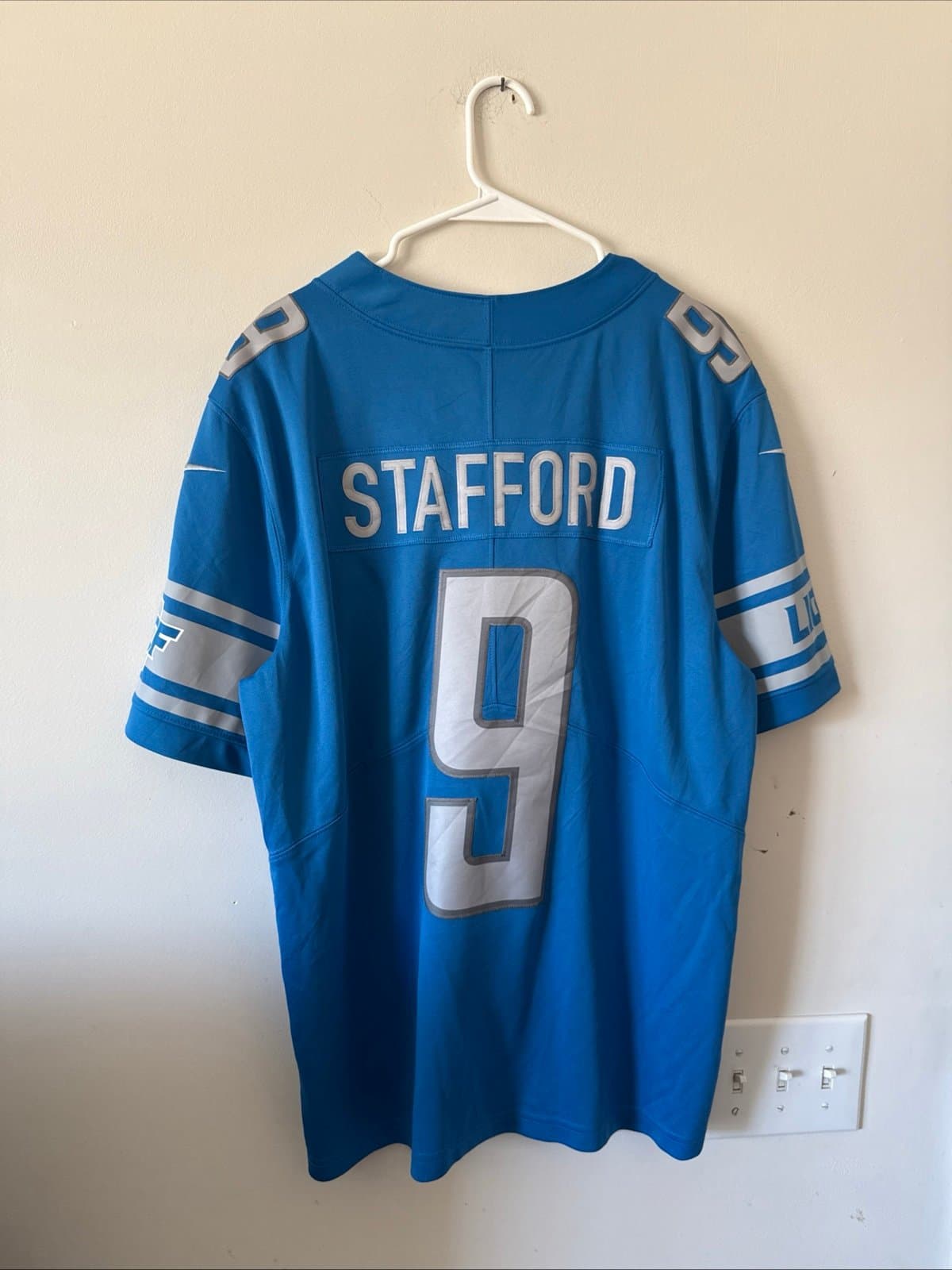 Men’s Nike Matthew Stafford #9 Detroit Lions Vapor Limited Jersey Sz L Blue RARE - Thumbnail 7
