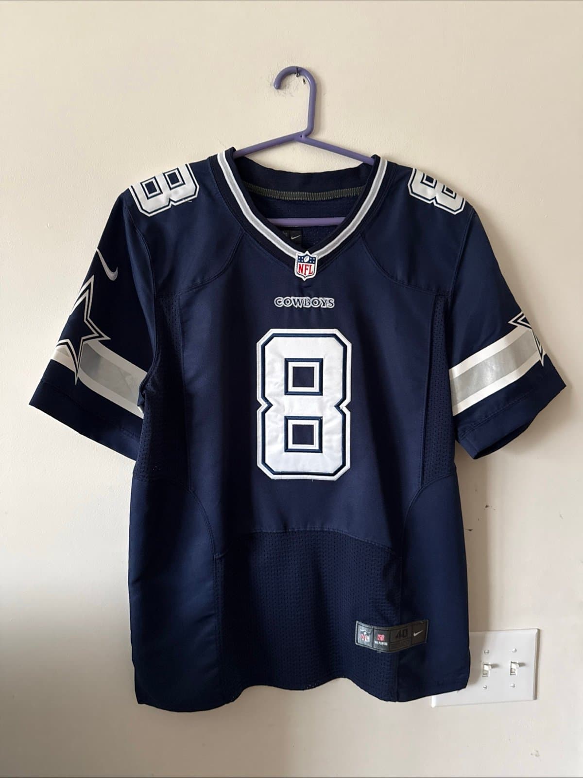 Men’s Nike Troy Aikman #8 Dallas Cowboys NFL Football Jersey Sz 40 - Blue RARE - Image 1