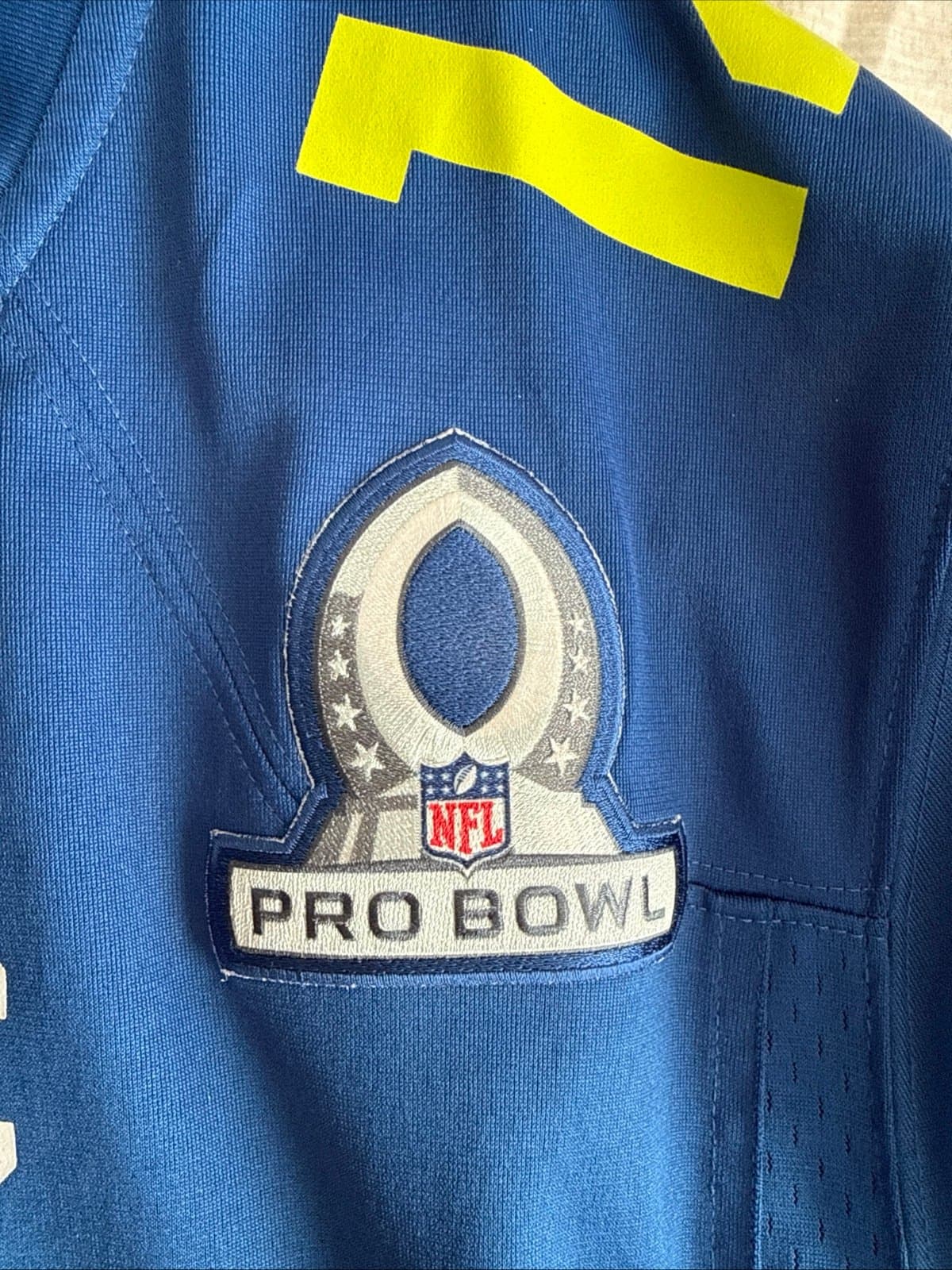 Men’s Nike Aaron Rodgers #12 GB Packers 2017 Pro Bowl NFC Jersey Sz XL Blue RARE - Thumbnail 5