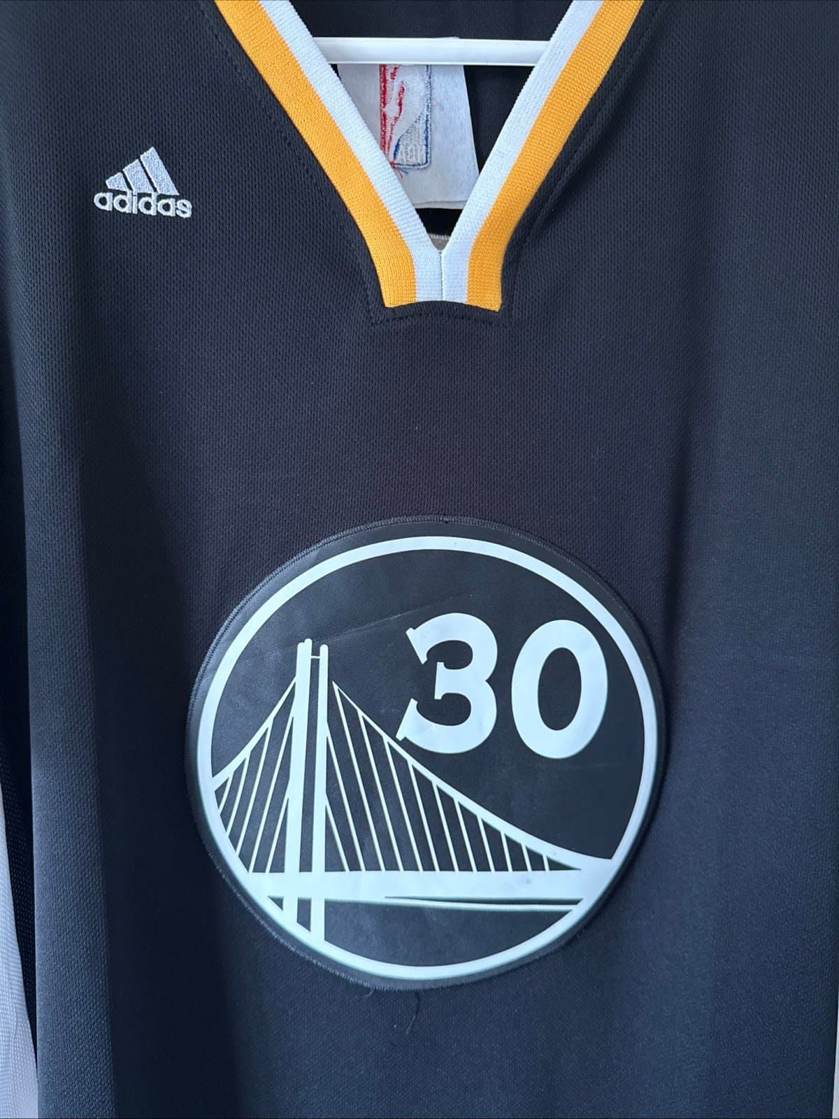 Men’s adidas Stephen Curry #30 Golden State Warriors Jersey Sleeved Sz XL - RARE - Thumbnail 2