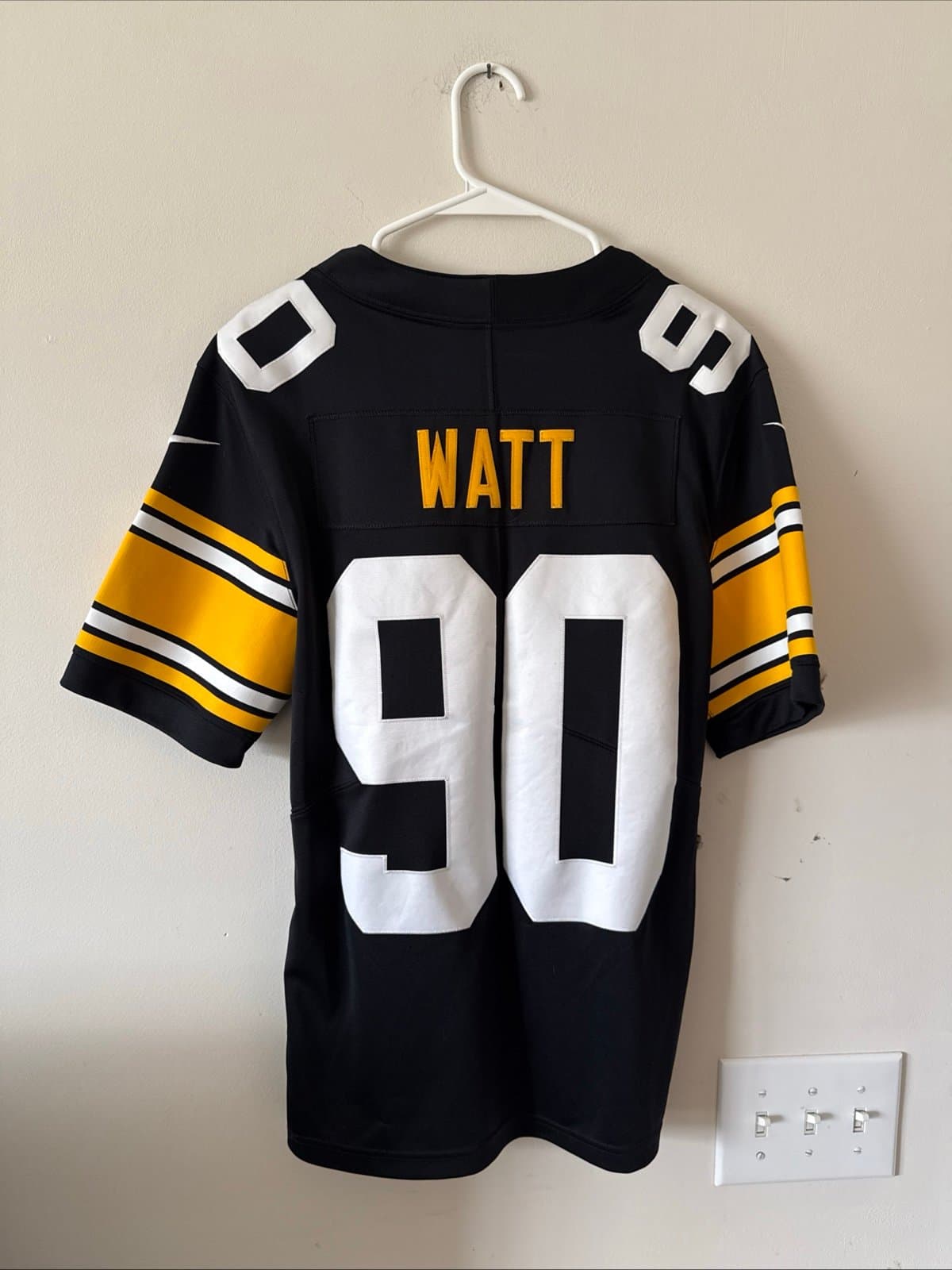 Men’s Nike TJ Watt #90 Pittsburgh Steelers Vapor Lmtd Throwback Jersey Sz S RARE - Thumbnail 6