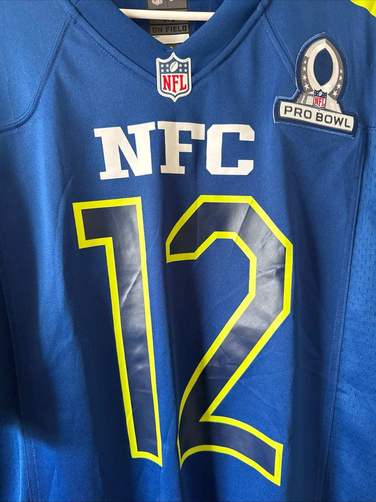 Men’s Nike Aaron Rodgers #12 GB Packers 2017 Pro Bowl NFC Jersey Sz M Blue RARE - Thumbnail 2