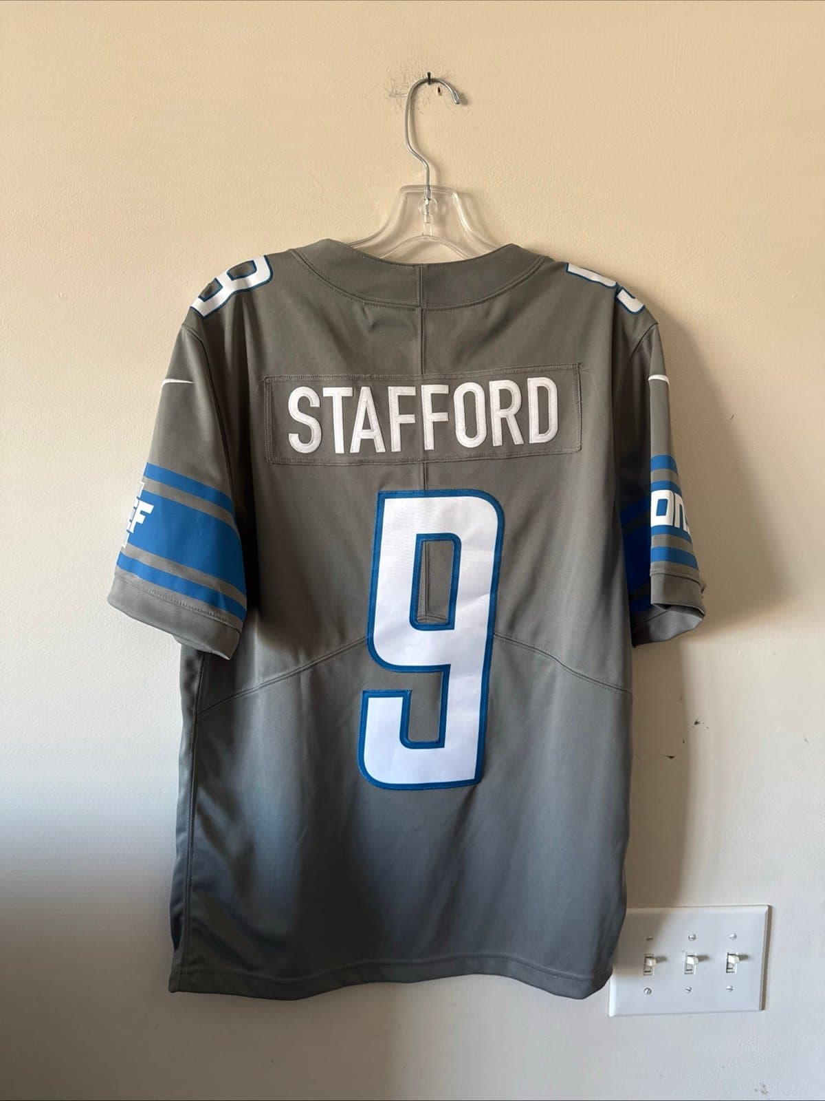 Men’s Nike Matthew Stafford #9 Detroit Lions Vapor Limited Jersey Sz M Grey RARE - Thumbnail 6