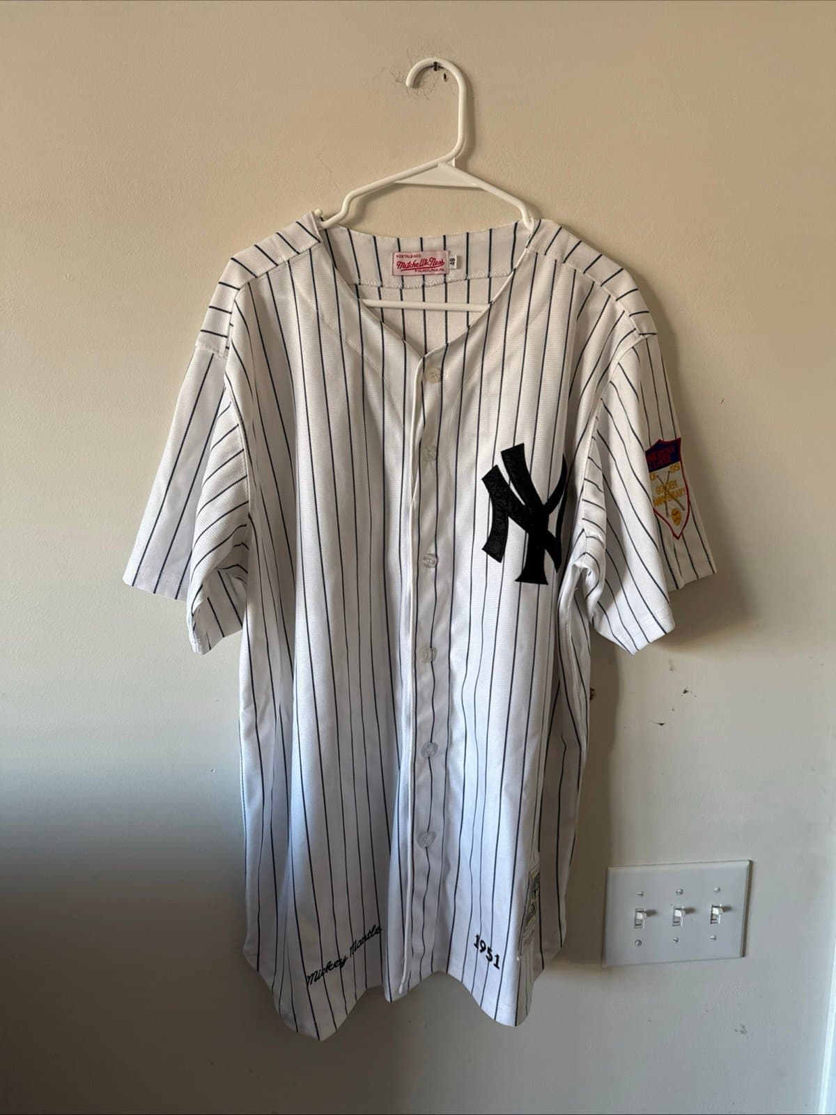 Men’s Mitchell & Ness Mickey Mantle #7 1951 NY Yankees MLB Jersey SZ 48 - RARE - Image 1