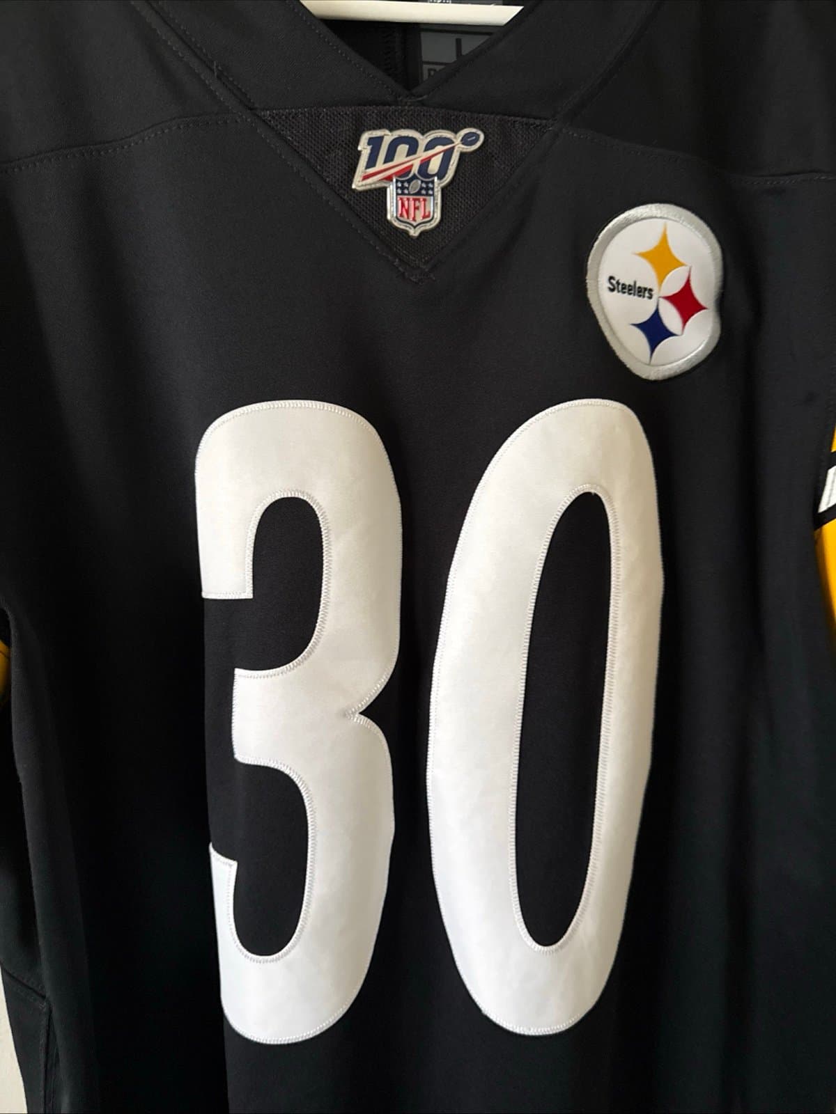 Men’s Nike James Conner #30 Steelers 100 Patch Vapor Lmtd Jersey Sz L Black RARE - Thumbnail 2