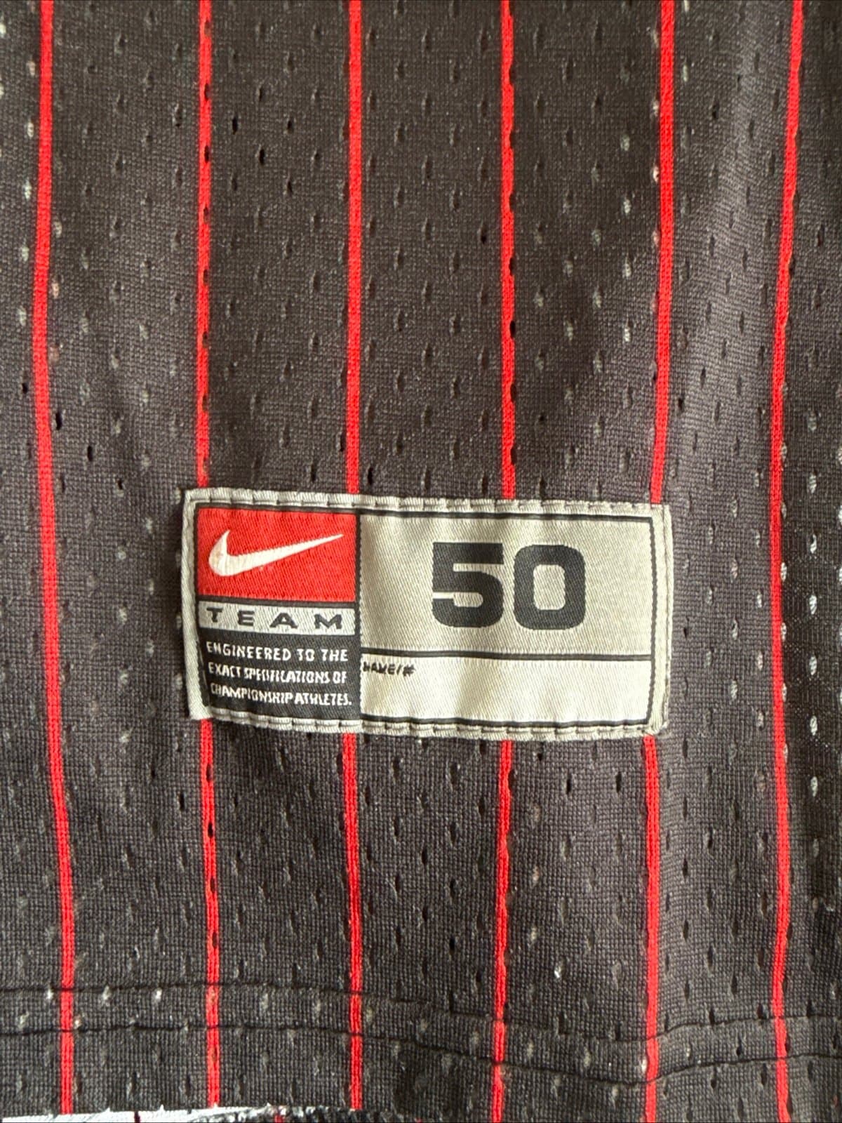 Men’s Nike Michael Jordan #23 Chicago Bulls Jersey Black Pinstripe Sz 50 - NWOT - Thumbnail 3