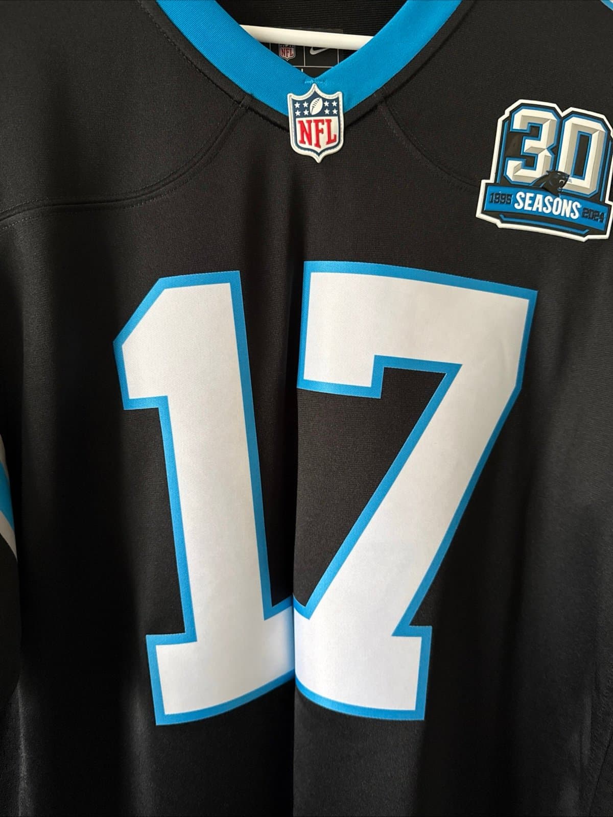 Men’s Nike Xavier Legette #17 Carolina Panthers 30 Seasons Jersey Sz L - RARE - Thumbnail 2