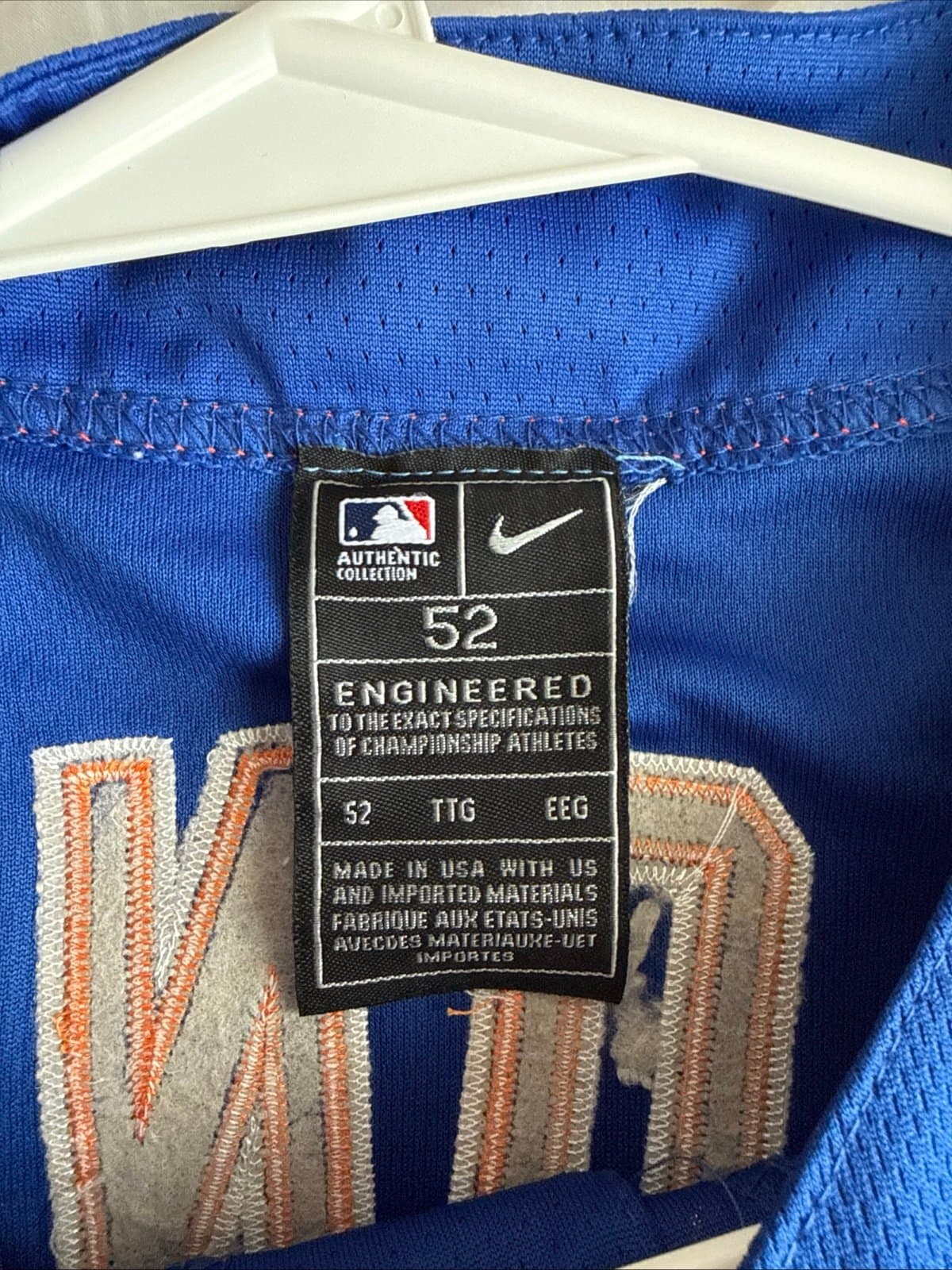 Men’s Nike Pete Alonso #20 New York Mets Elite Authentic Jersey Sz 52 Blue RARE - Thumbnail 4