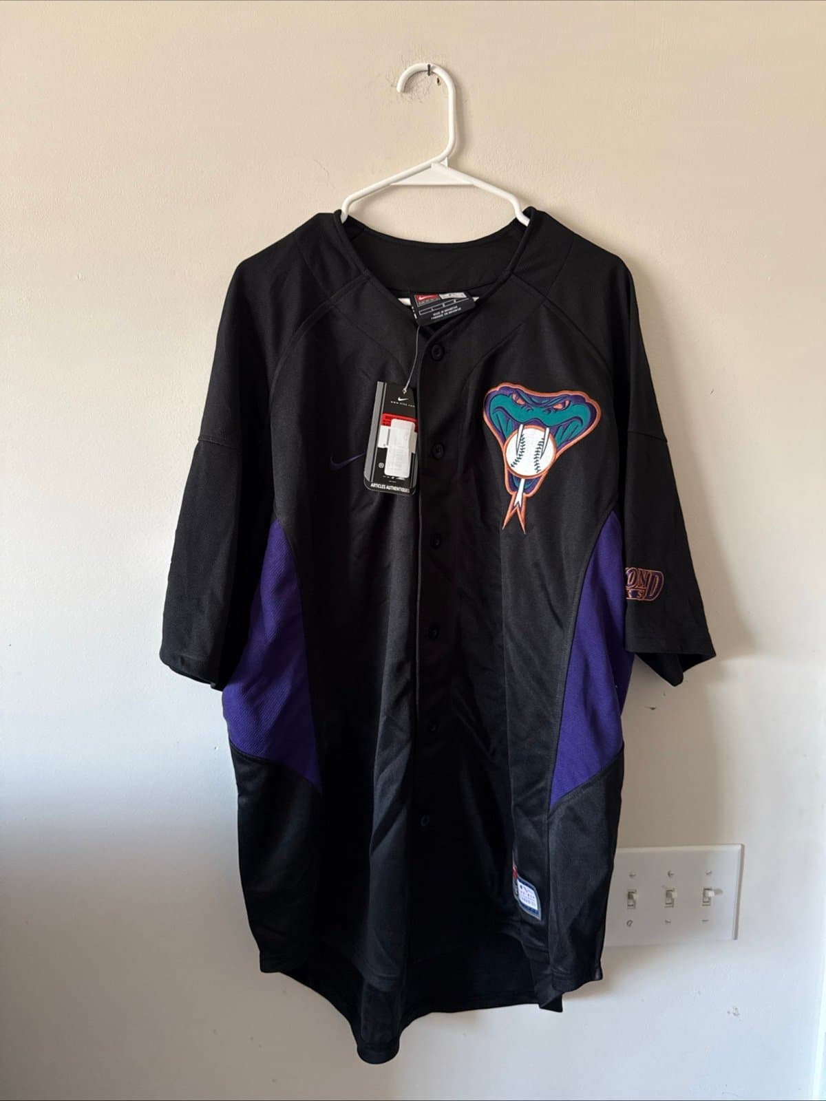 Men’s Nike Arizona Diamondbacks Snake Edition MLB Jersey Sz L - Black NWT - Image 1