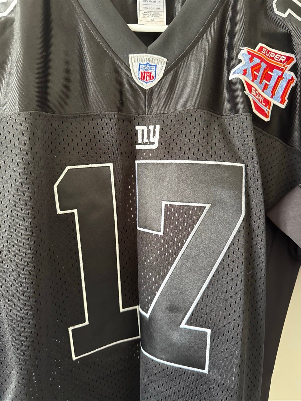 Men’s Reebok Plaxico Burress #17 NY Giants SB XLII Alternate Jersey Sz 50 RARE - Thumbnail 2
