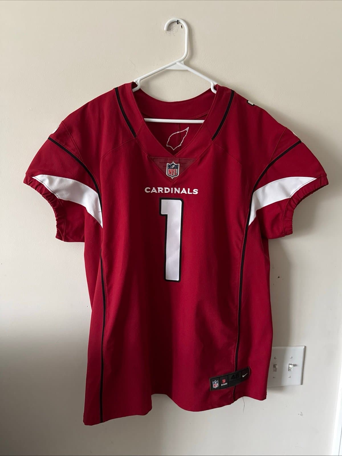 Men’s Nike Kyler Murray #1 Arizona Cardinals Vapor Elite Jersey Sz 48 - Red - Image 1