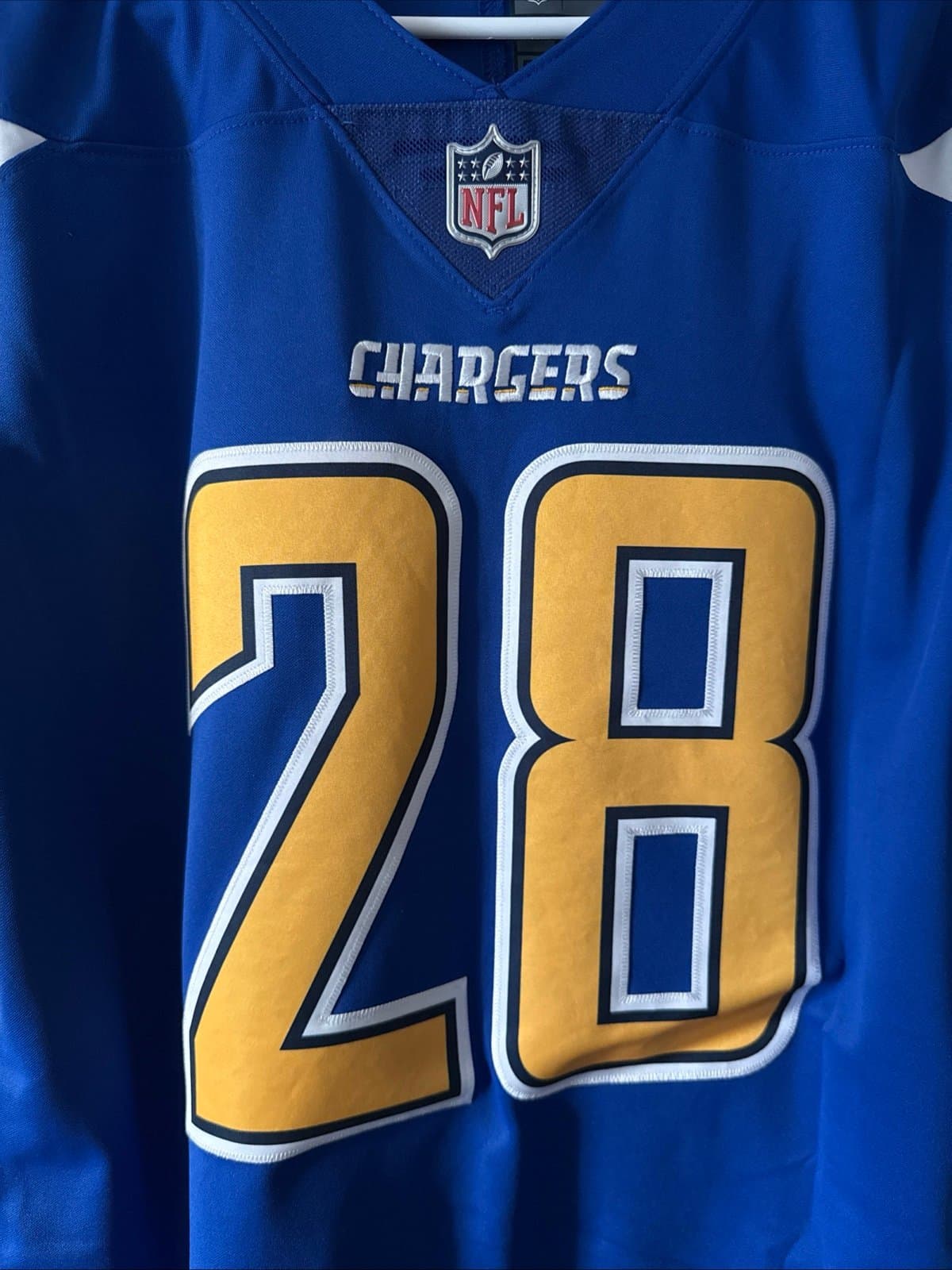 Men’s Nike Melvin Gordon III #28 LA Chargers Vapor Lmtd Jersey Sz S - Blue RARE - Thumbnail 2