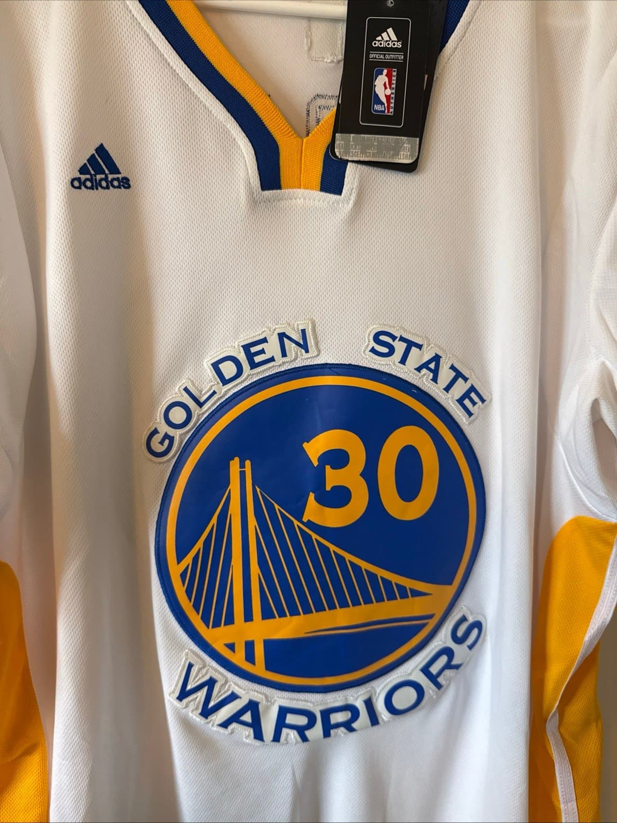 Men’s adidas Stephen Curry #30 Golden State Warriors Jersey Sleeved Sz 2XL - NWT - Thumbnail 2