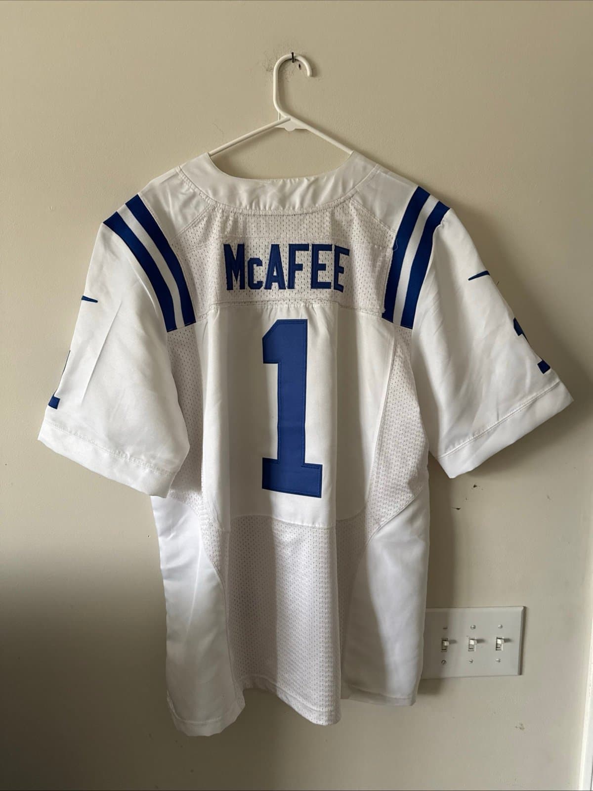 Men’s Nike Pat McAfee #1 Indianapolis Colts Vapor Elite Jersey Sz 48 White RARE - Thumbnail 6