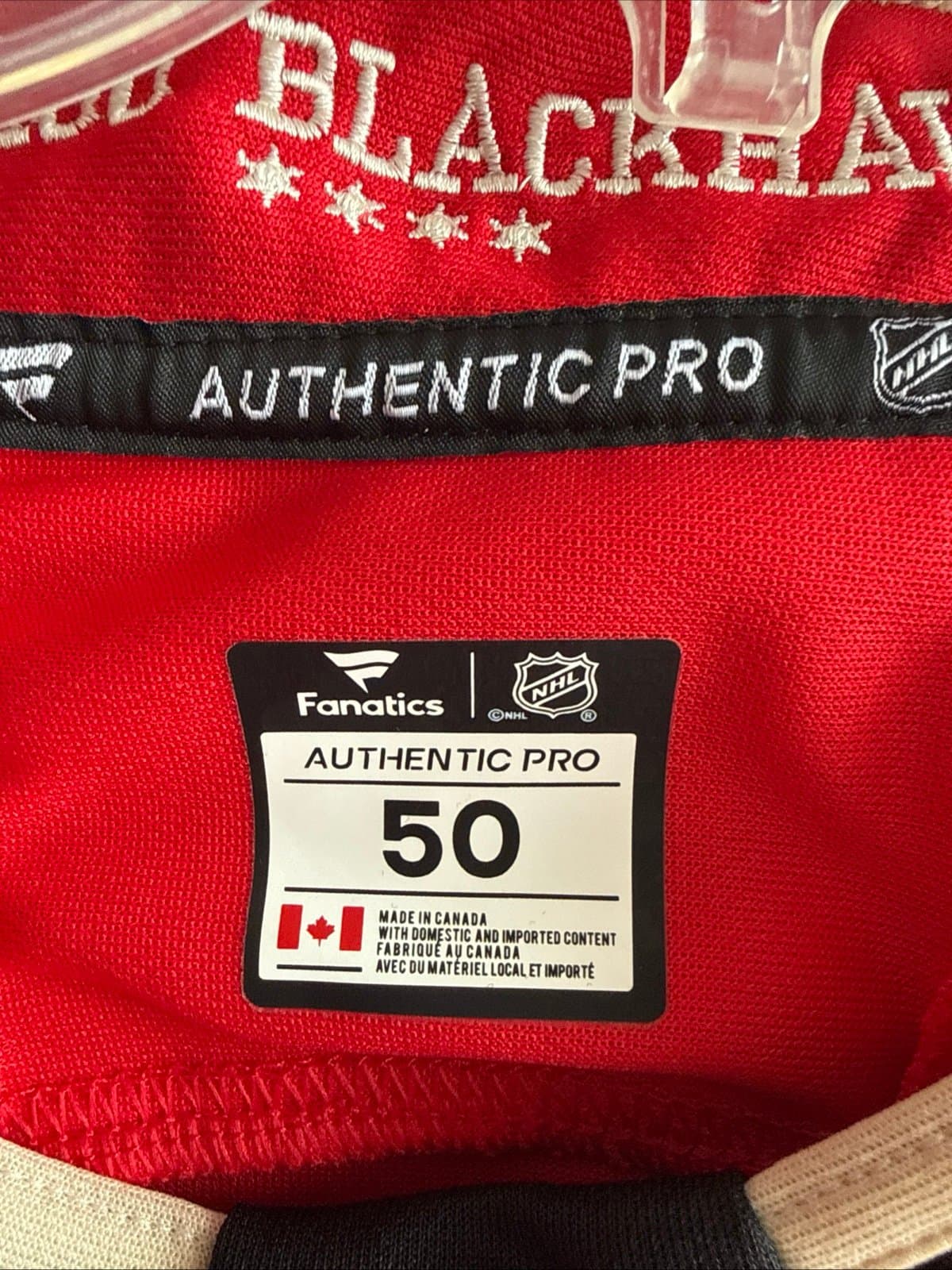 Men’s Fanatics Authentic Pro Connor Bedard #98 Blackhawks 25’ WC Jersey Sz 50 - Thumbnail 3