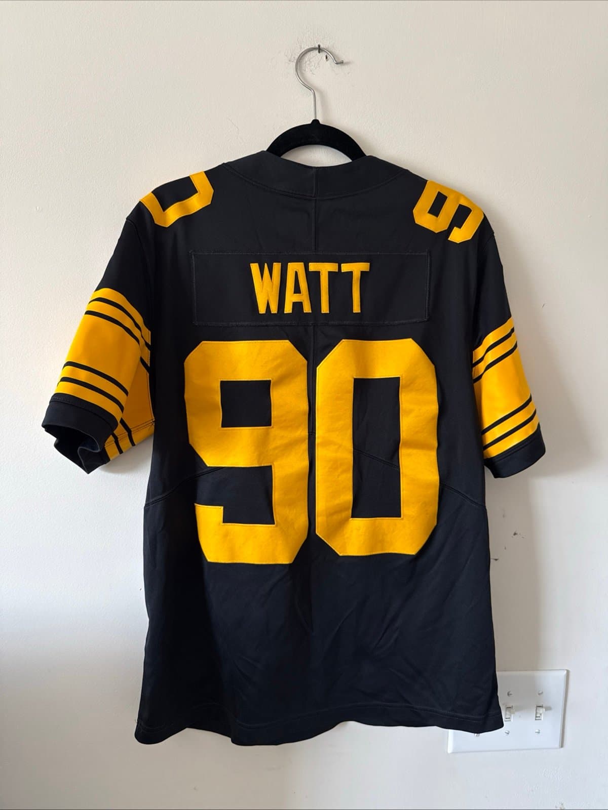 Men’s Nike TJ Watt #90 Steelers Vapor Lmtd Color Rush Jersey Sz L - Black RARE - Thumbnail 7