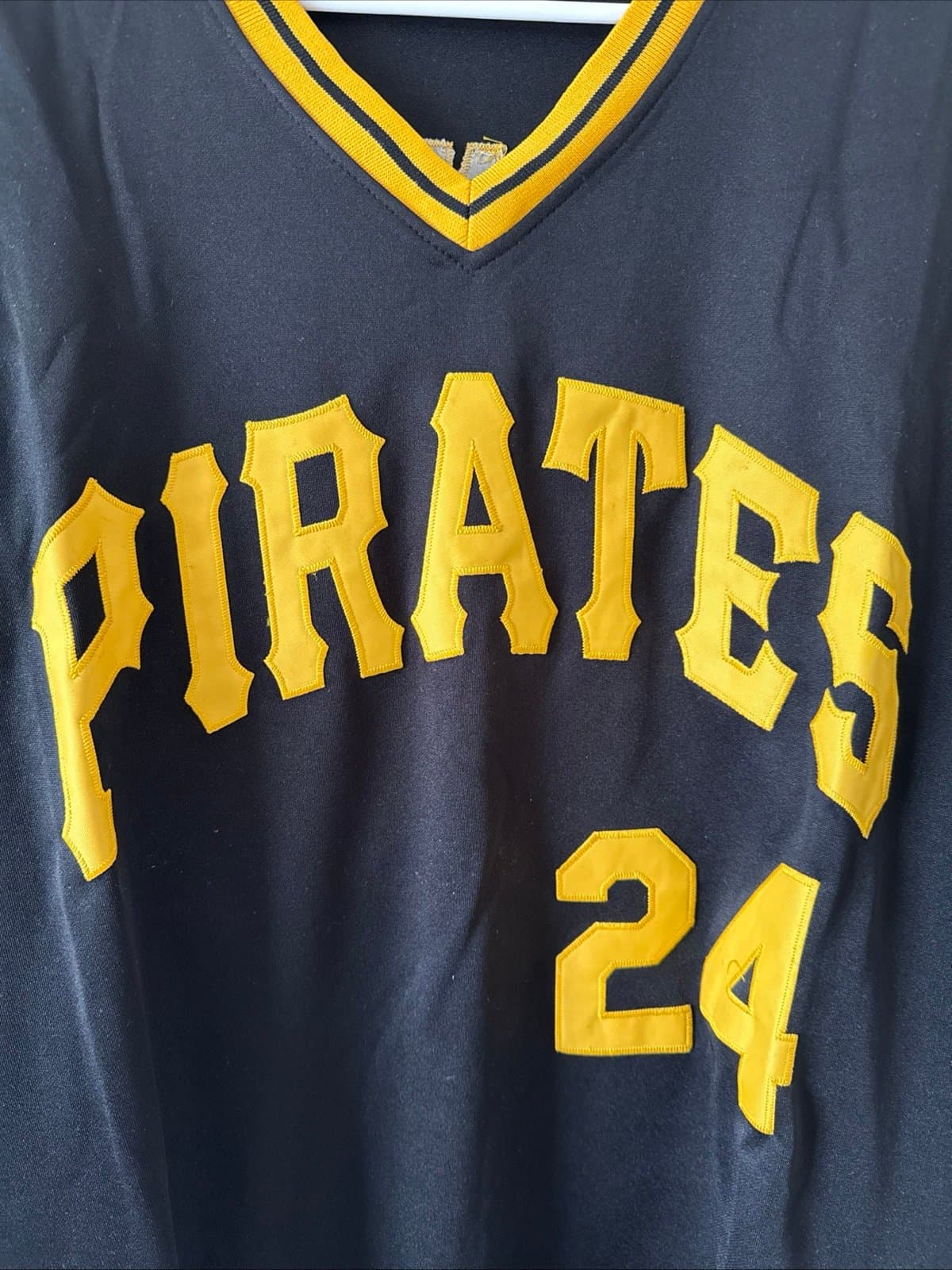 Men’s Mitchell & Ness Barry Bonds #24 Pittsburgh Pirates 1986 BP Jersey Sz XL - Thumbnail 2