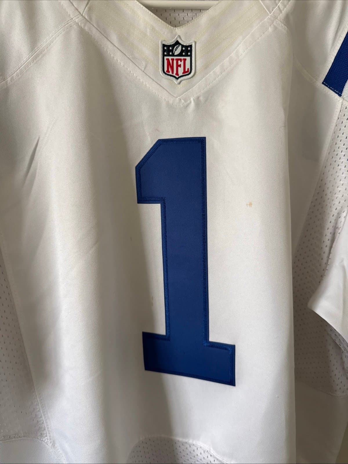 Men’s Nike Pat McAfee #1 Indianapolis Colts Vapor Elite Jersey Sz 48 White RARE - Thumbnail 2