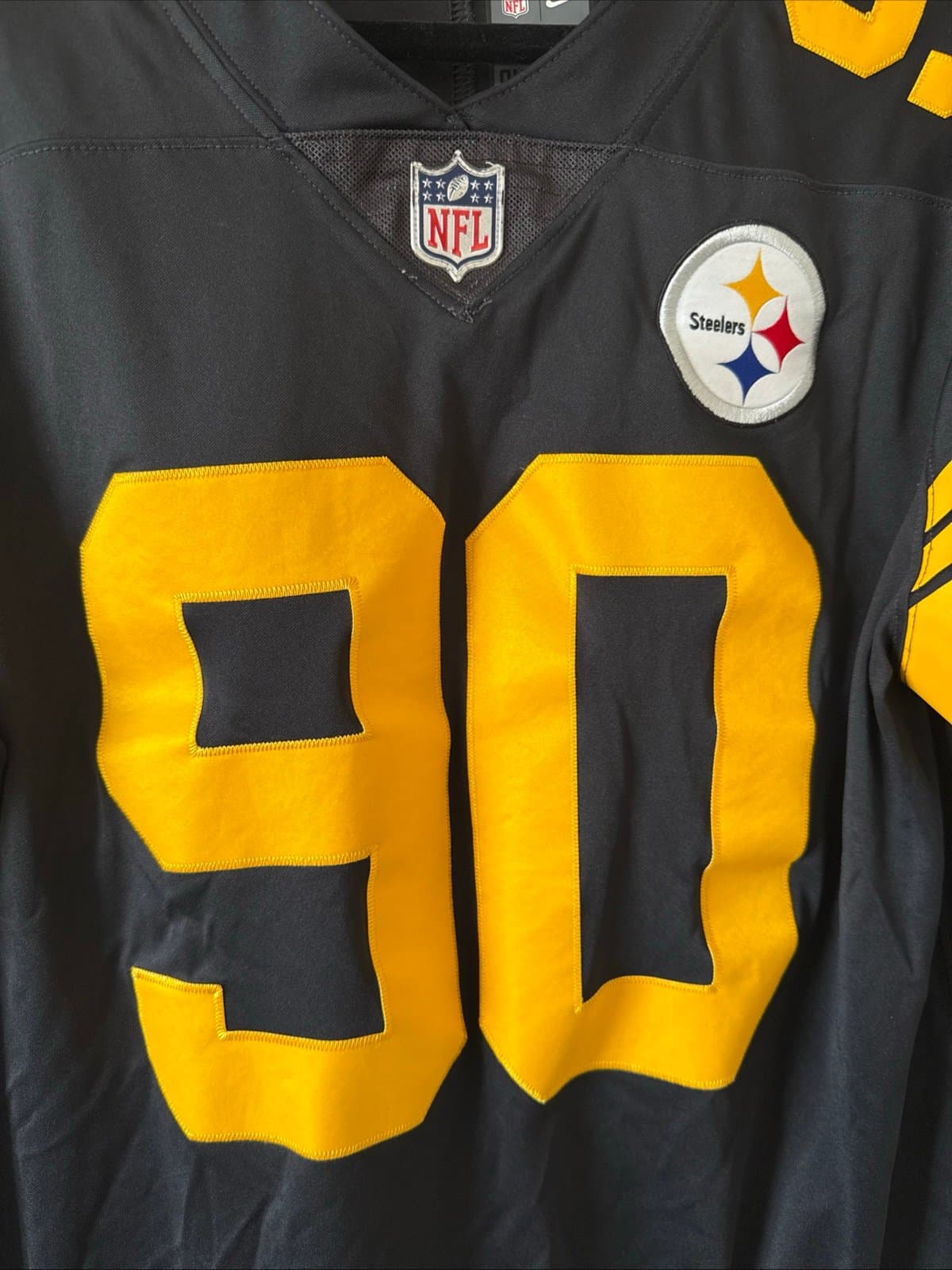 Men’s Nike TJ Watt #90 Steelers Vapor Lmtd Color Rush Jersey Sz L - Black RARE - Thumbnail 2