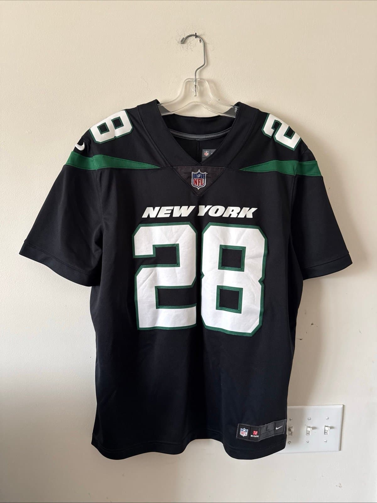 Men's Nike Curtis Martin #28 New York Jets Vapor Limited Jersey Sz L Black RARE - Image 1