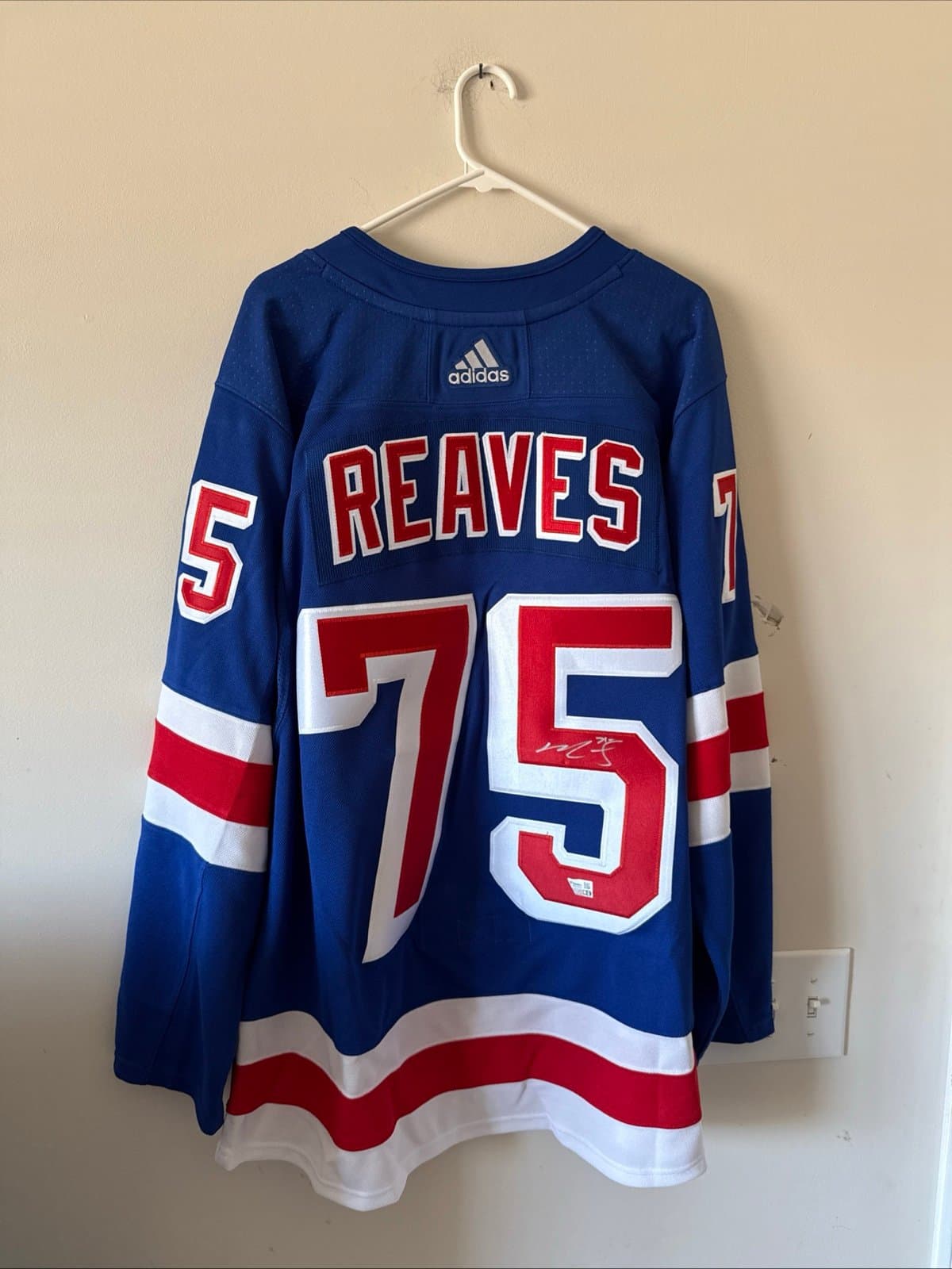 Men’s adidas Ryan Reaves #75 Signed New York Rangers Jersey Sz 54 - NWT RARE - Image 1